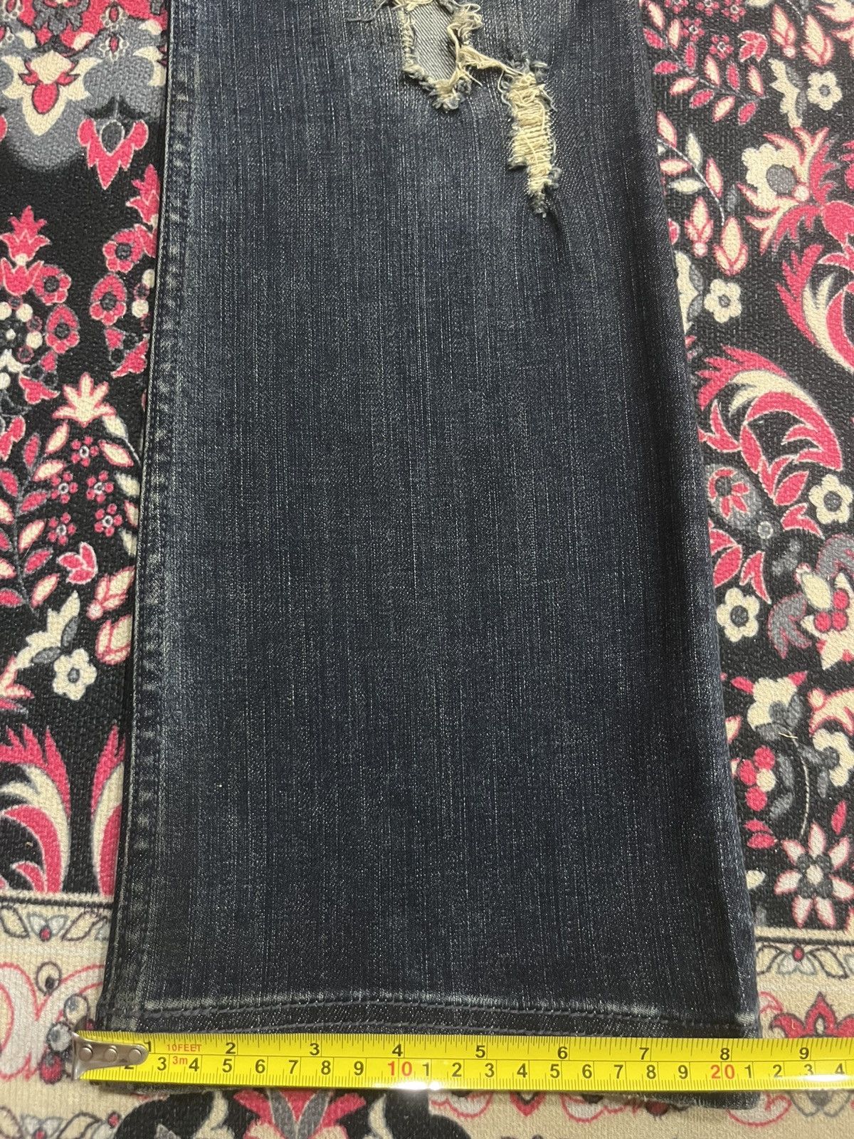BUFFALO BOBS Vintage Buffalo Bobs Dark Washed Distressed Flare Jeans Size US 29 - 15 Thumbnail
