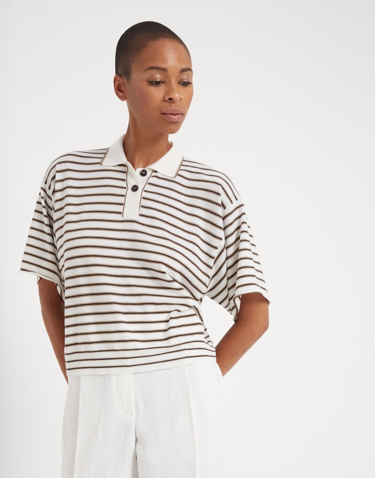 o1la1rc1a0425 Polo Sweater in Multicolor
