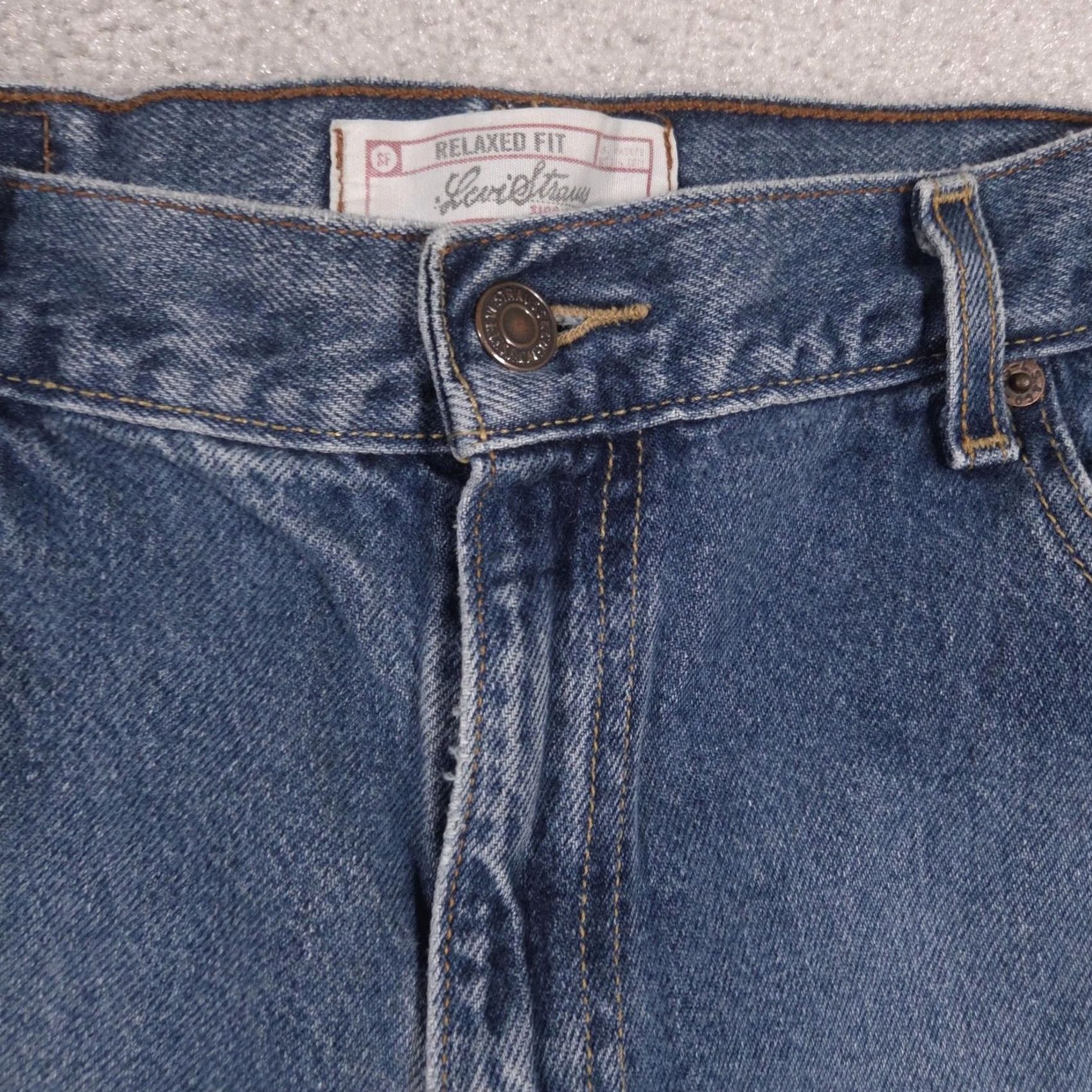 Vintage Levi Strauss Signature Jeans Womens 12 Short Blue High Rise Relaxed Tapered Jeans Size 34" / US 12 / IT 48 - 4 Thumbnail