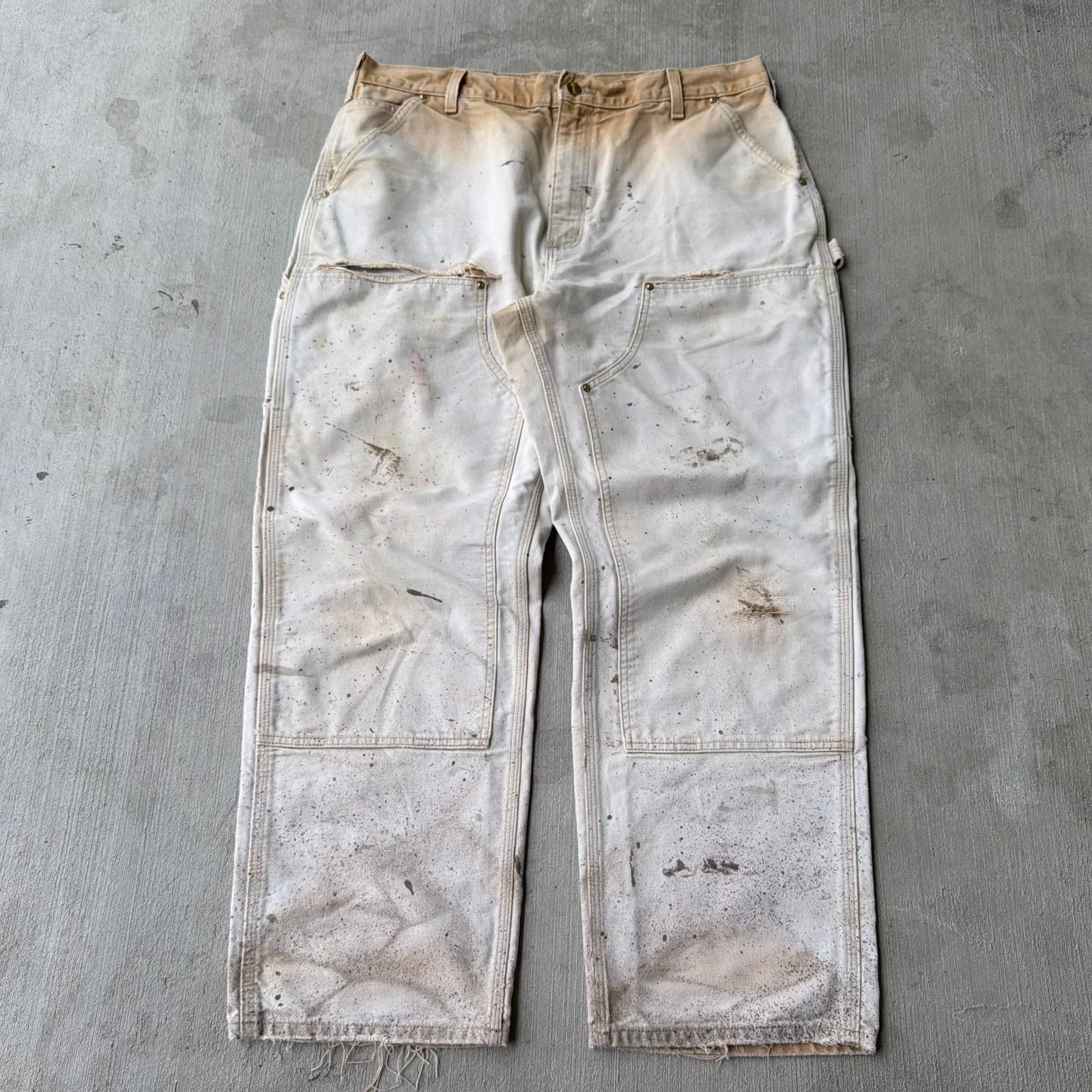 Carhartt × Vintage Carhartt FADED brown double knee work wear carpenter pants Size US 36 / EU 52 - 1 Thumbnail