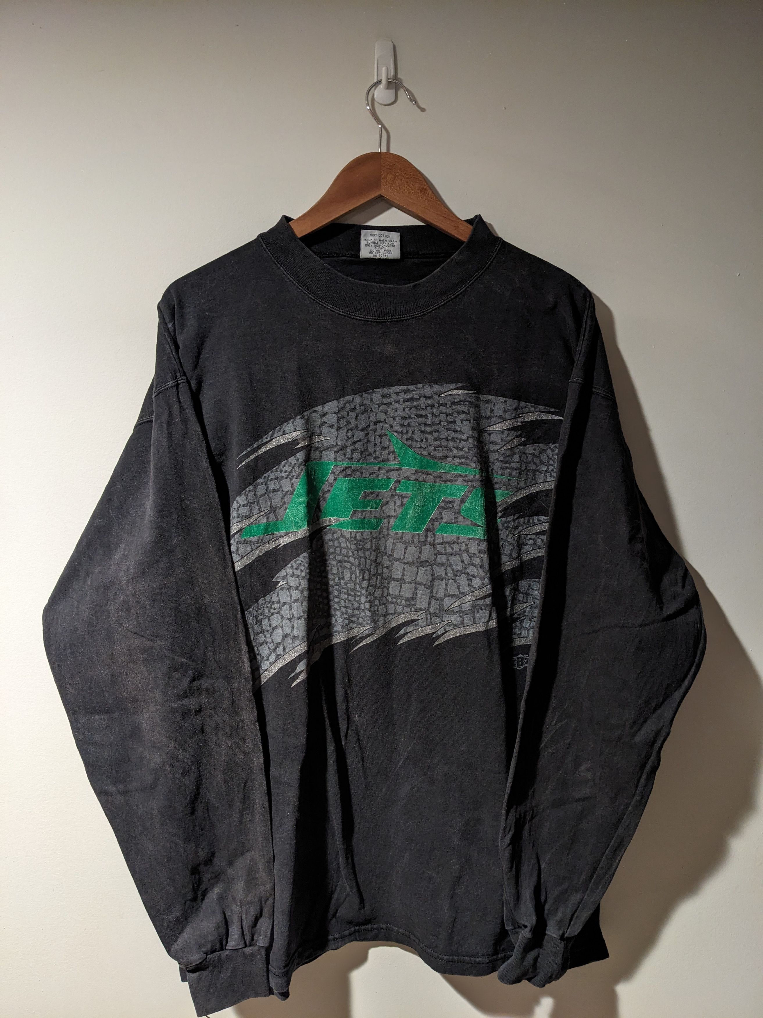 NFL Vintage 90s New York Jets NFL Heavyweighted Long-Sleeve Size US L / EU 52-54 / 3 - 1 Thumbnail