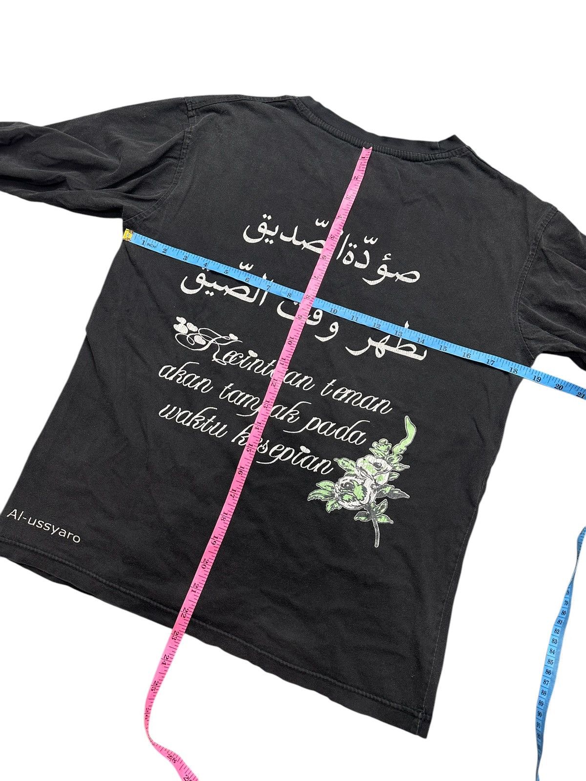 Japanese Brand ARABIC LONG SLEEVE BLACK FADED GOTHIC POEM IFSIX LGB STYLE Size US M / EU 48-50 / 2 - 8 Thumbnail
