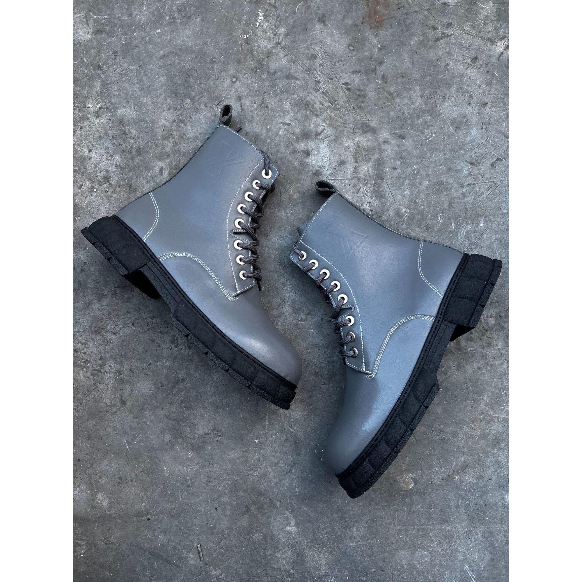 VIRON Viron 1992 Sustainable Grey Combat Boots Size 39 Brand Unrel Size US 9 / IT 39 - 3 Thumbnail