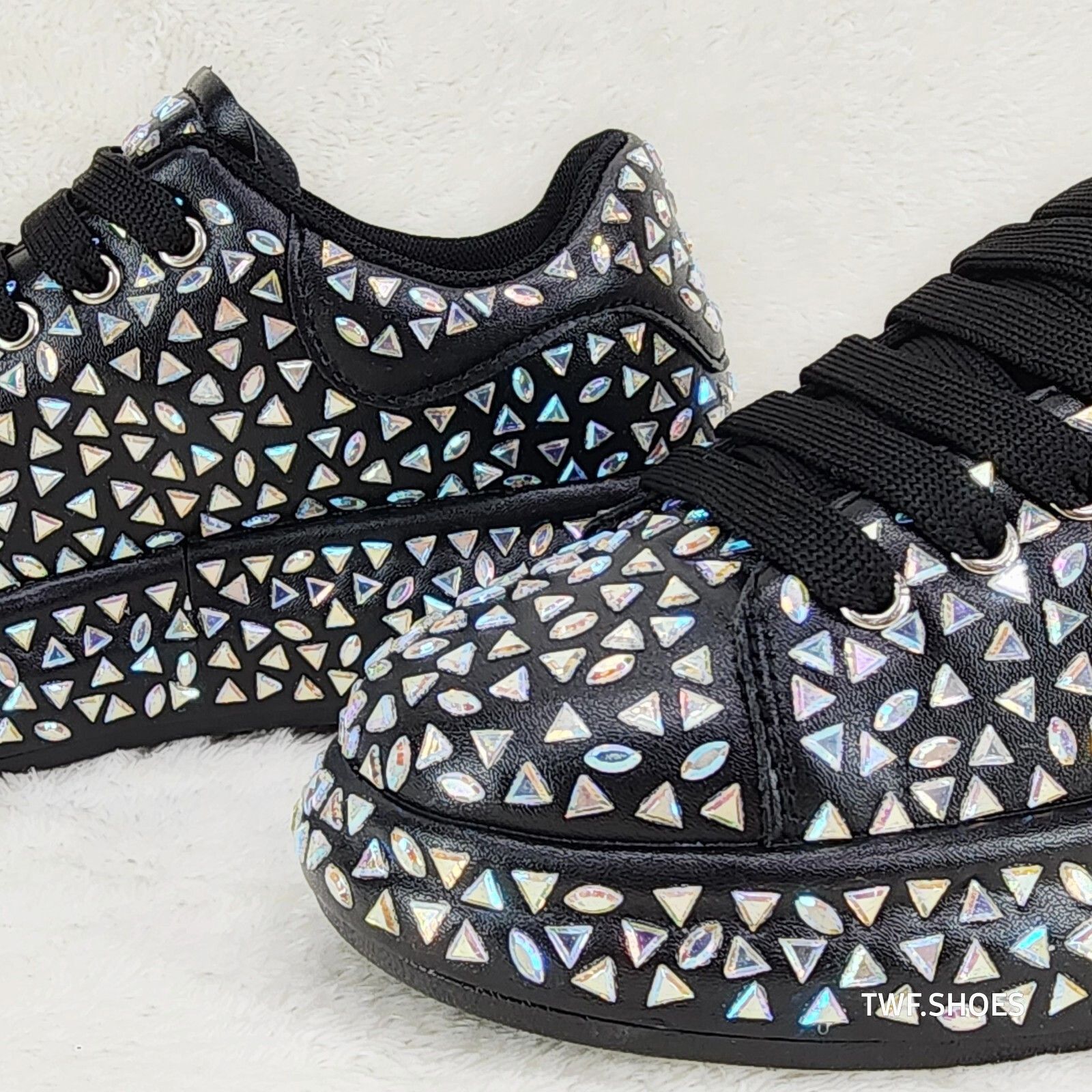 Other Geo Dazzle Cush Iridescent Stone Black Platform Sneakers Ten Size US 6 / IT 36 - 6 Thumbnail