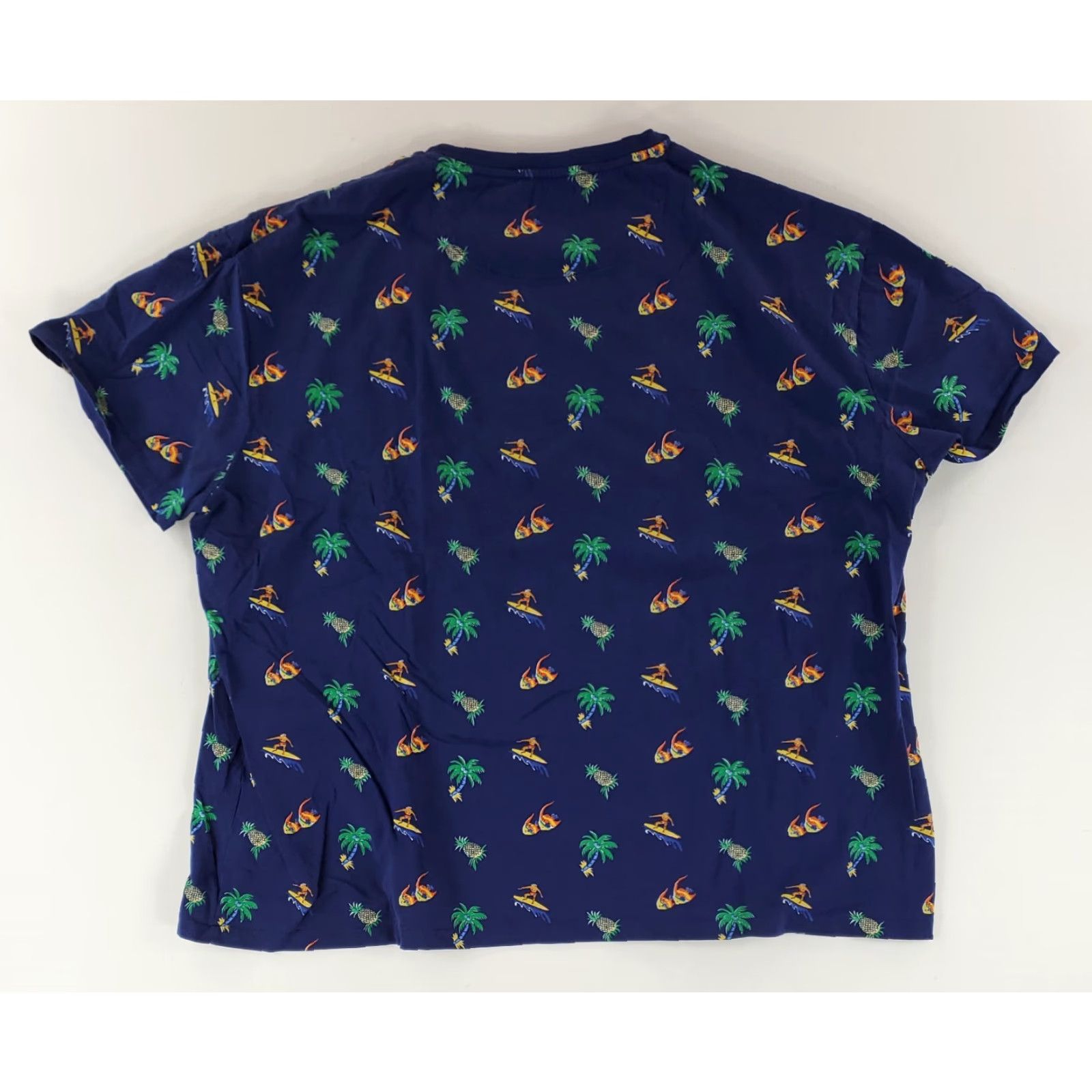 Polo Ralph Lauren Polo Ralph Lauren T Shirt Blue Pineapple Fish Surfer Palm Tree Mens XXL Size US XXL / EU 58 / 5 - 4 Thumbnail