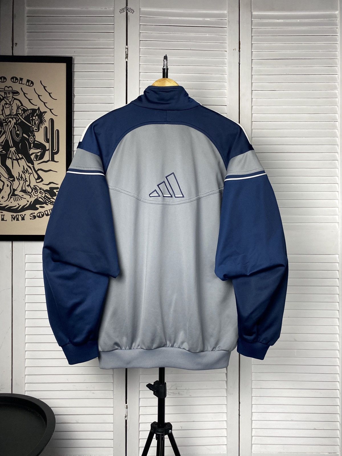 Adidas × Vintage Vintage 00s Adidas Track Retro Jacket Big Back Logo Striped Size US M / EU 48-50 / 2 - 2 Thumbnail