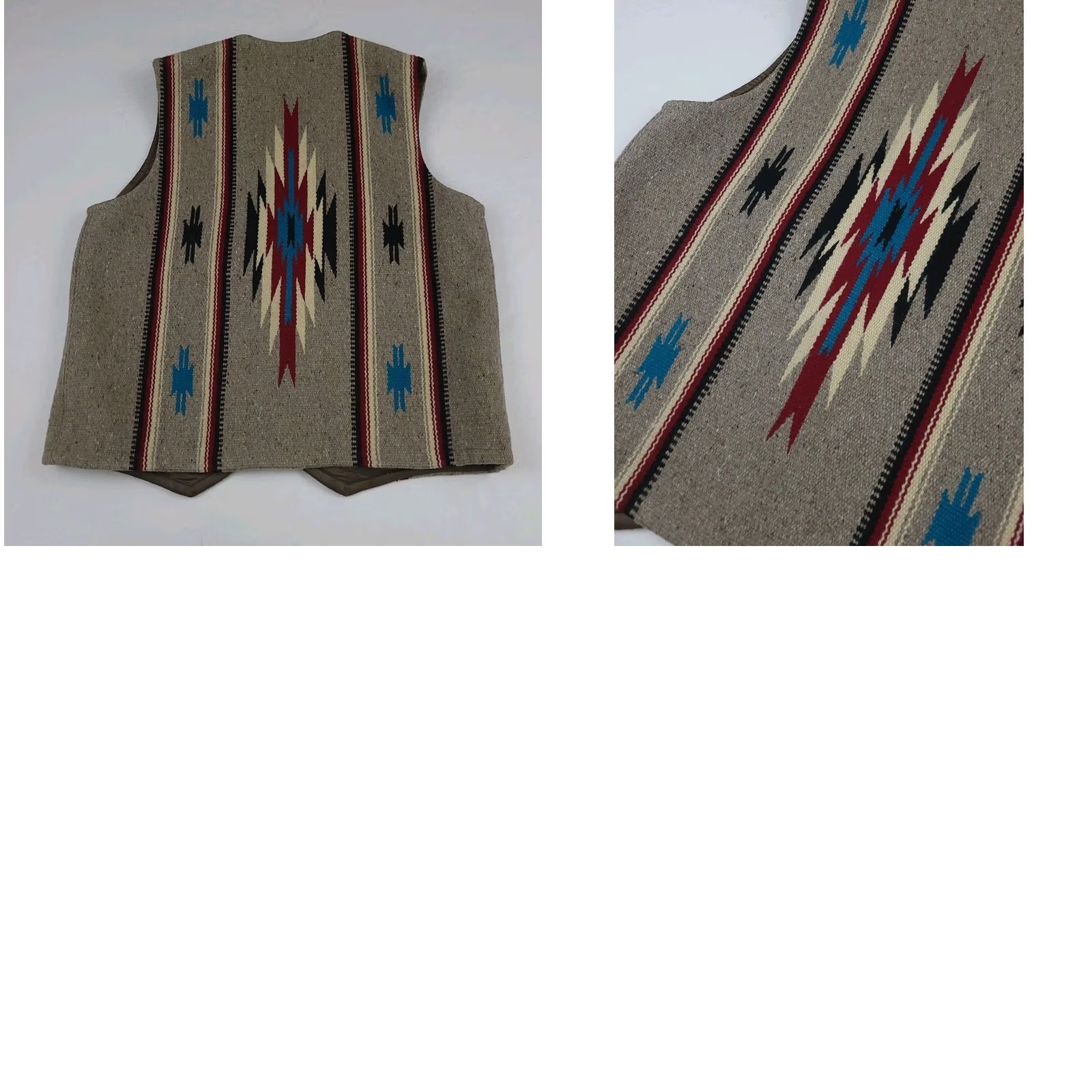 Native VINTAGE Centinela Vest 40 Traditional Arts Chemayo Native Rare USA Lined Wool Size US XXS / EU 40 - 8 Thumbnail