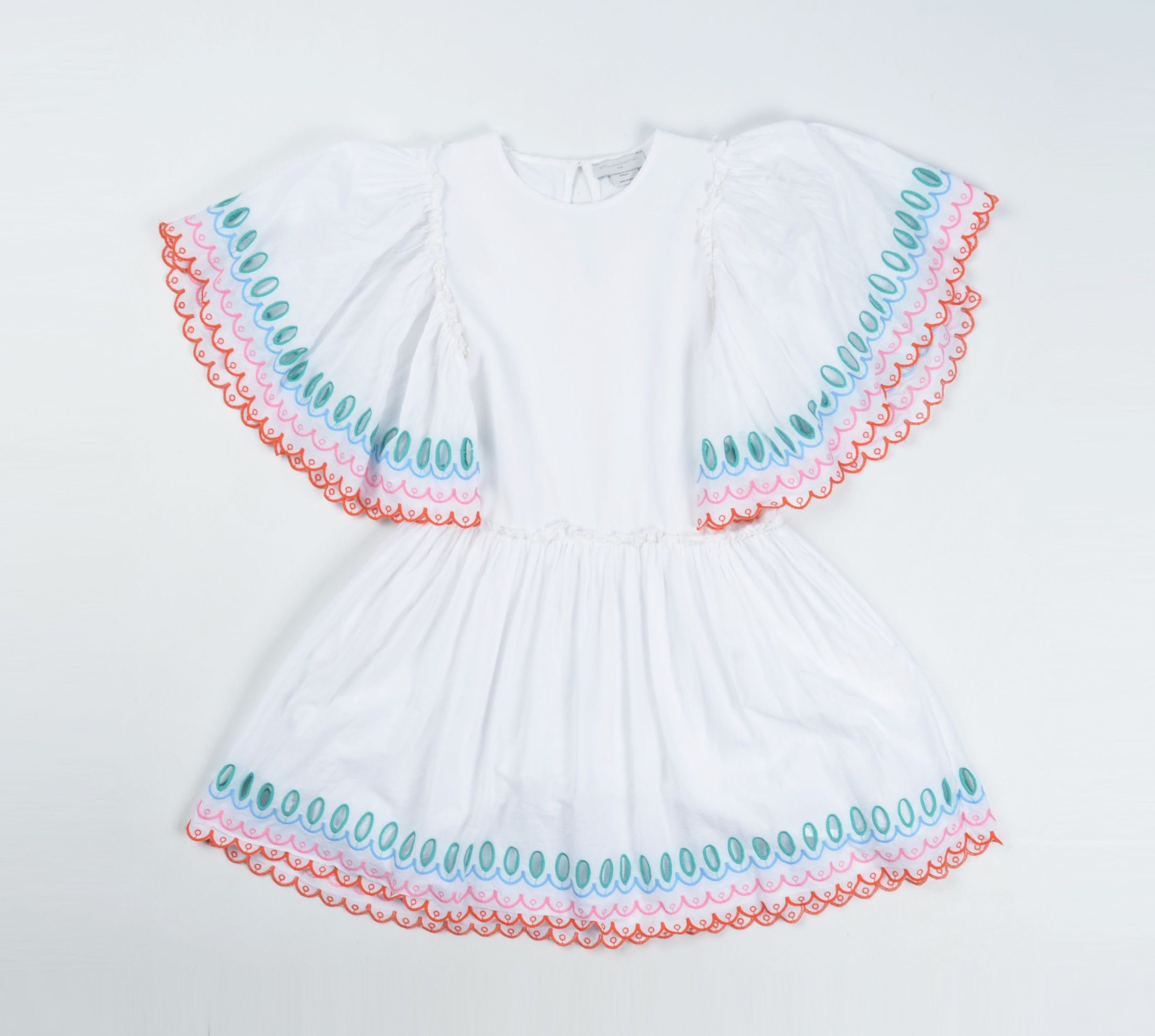 stella mccartney embroidered dress Stella McCartney Kids | Light blue dress for baby girl with flowers