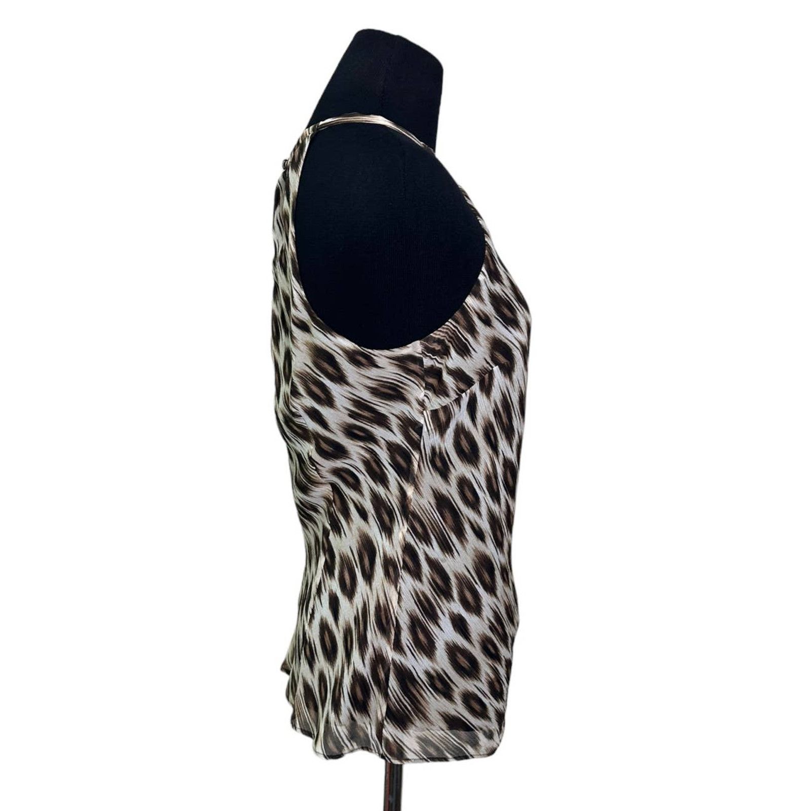 Ann Taylor Ann Taylor brown silk animal print sleeveless blouse size 2 Size XS / US 0-2 / IT 36-38 - 7 Thumbnail