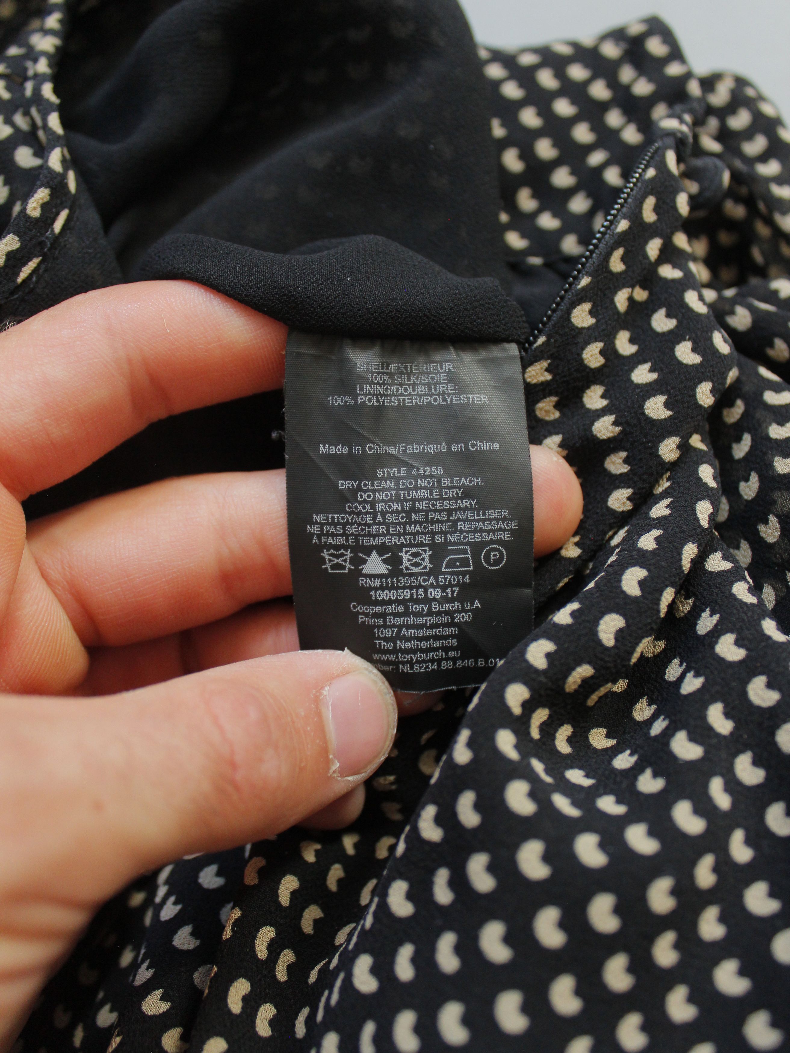 Tory Burch TORY BURCH 100% SILK MAXI DRESS LINED DOTTED SIZE 4 BLACK Size S / US 4 / IT 40 - 13 Thumbnail