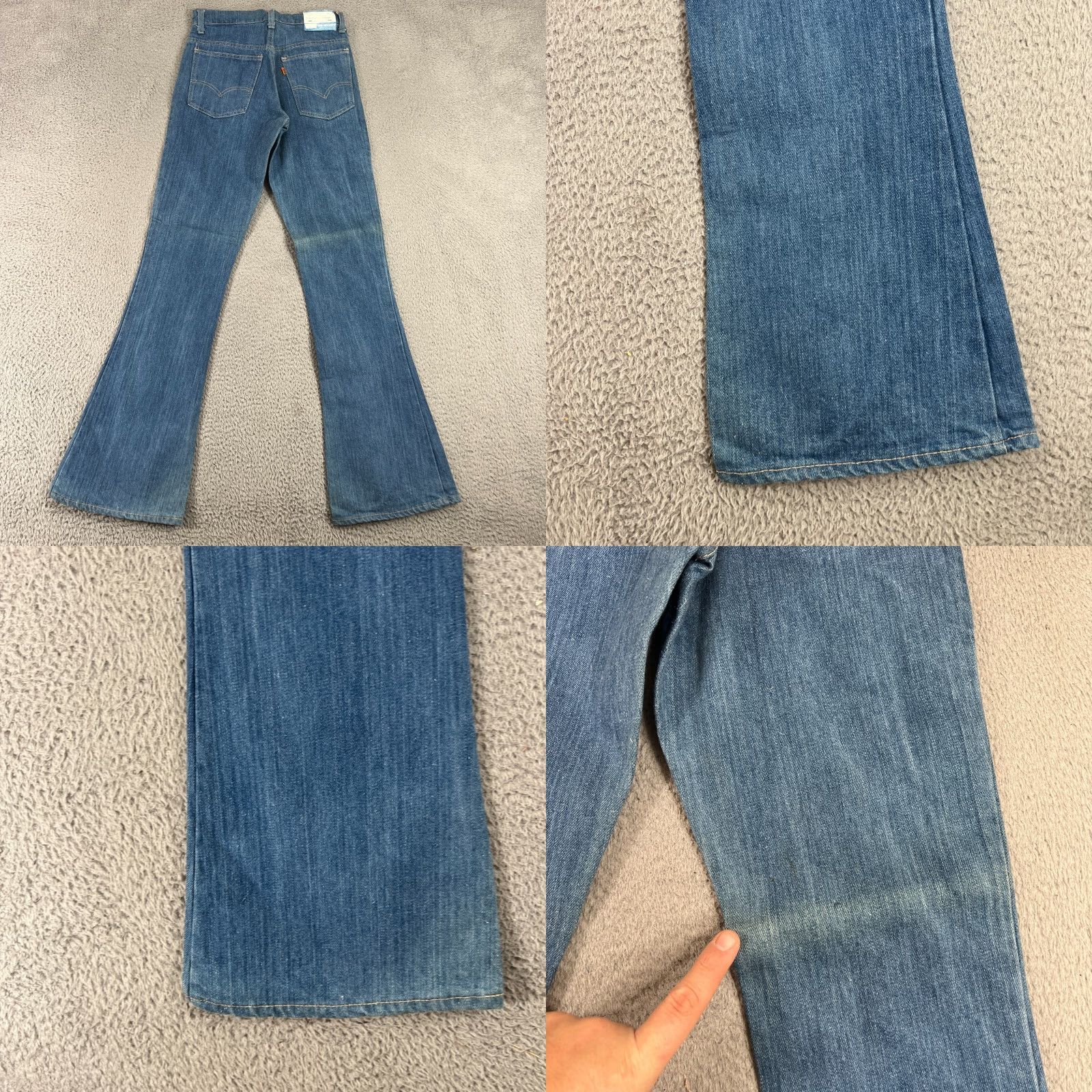 Levi's VINTAGE Levi's Jeans Flared Denim 28x34 Blue Bell Bottom 70s 80s Rock Hippie USA Mens Regular 5-Pocket Spring Summer Fall Winter Mid Rise Button Zip Size US 28 / EU 44 - 8 Thumbnail