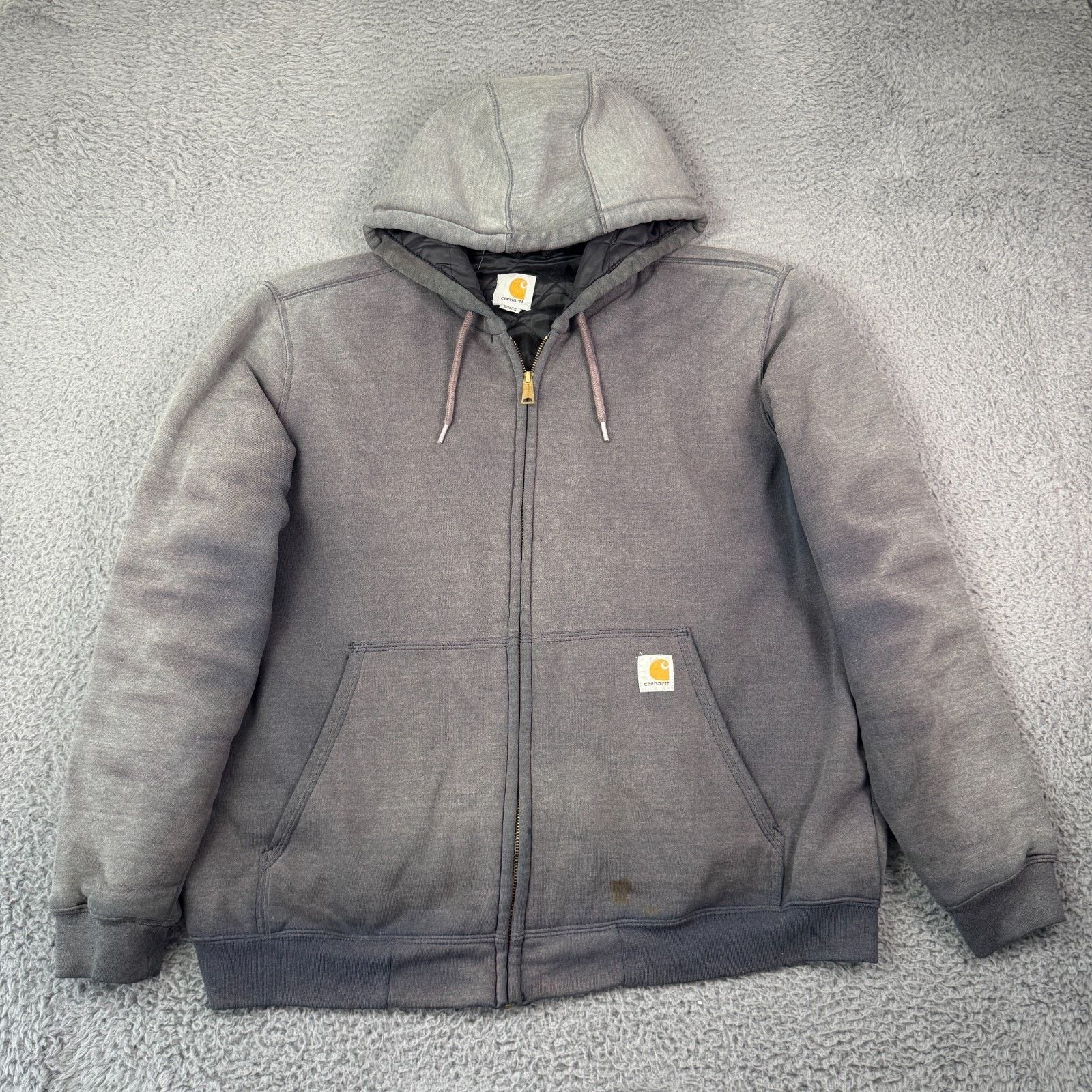 Carhartt Vintage Sun Faded Carhartt Hoodie L Distressed Zip Lined Size US L / EU 52-54 / 3 - 1 Thumbnail