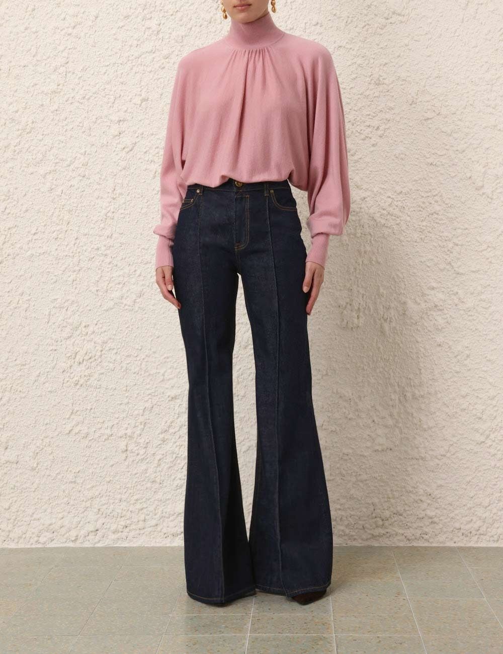 Zimmermann oc11z0825 Batwing Sweater in Dusty Pink Size M / US 6-8 / IT 42-44 - 7 Thumbnail