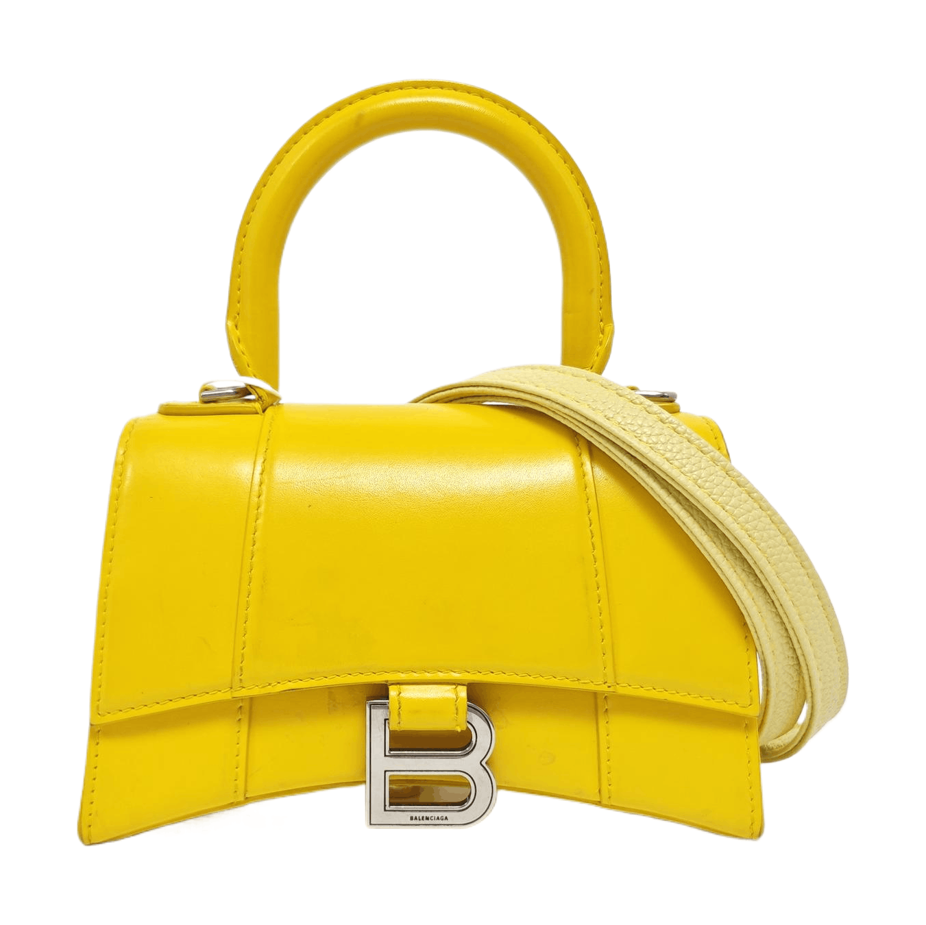 Balenciaga Yellow Leather Hourglass Bag One Size, Women's