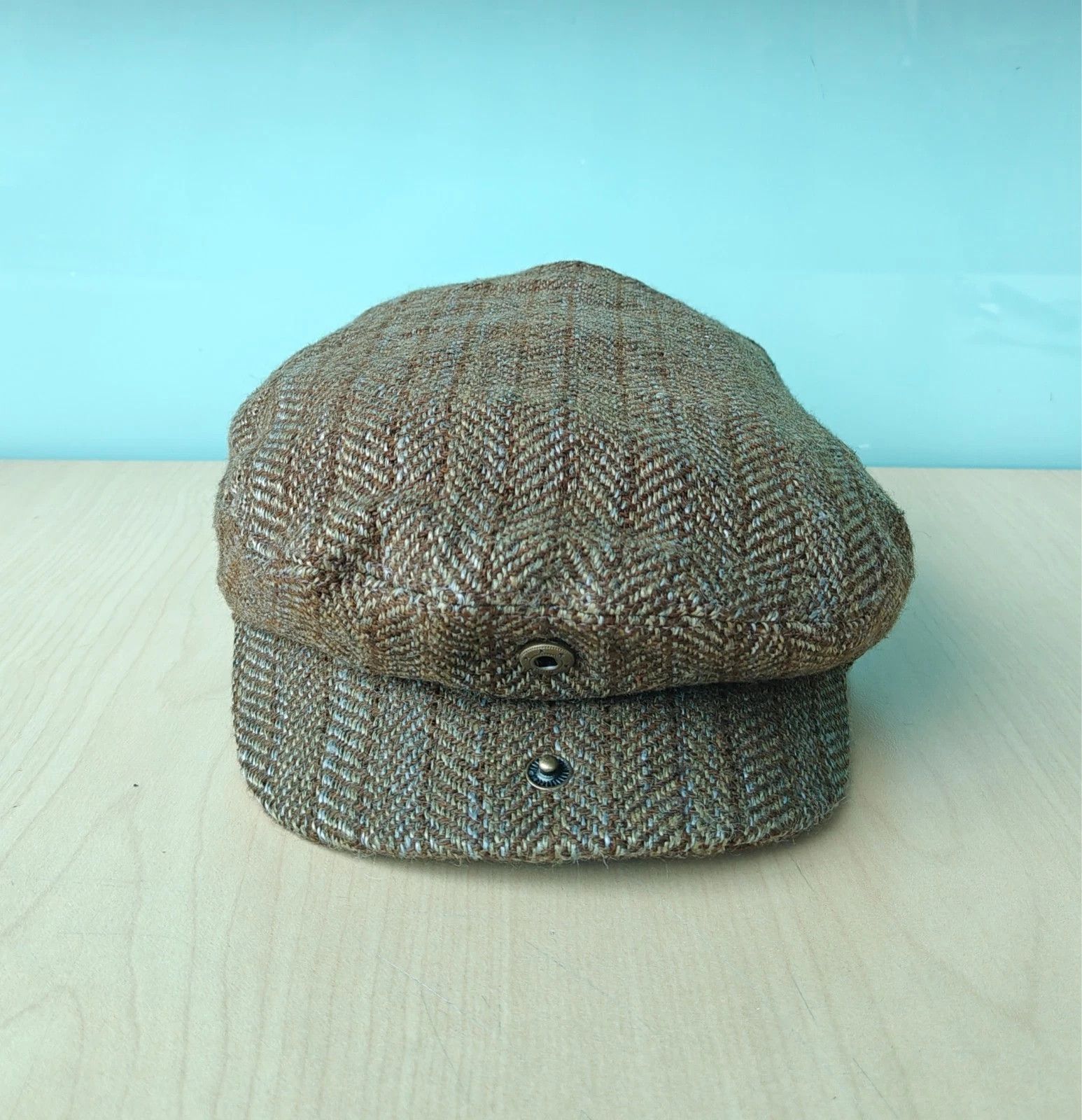 RRL Ralph Lauren DOUBLE RL Linen-Blend Herringbone Driver's Cap T/1911 Size ONE SIZE - 5 Thumbnail