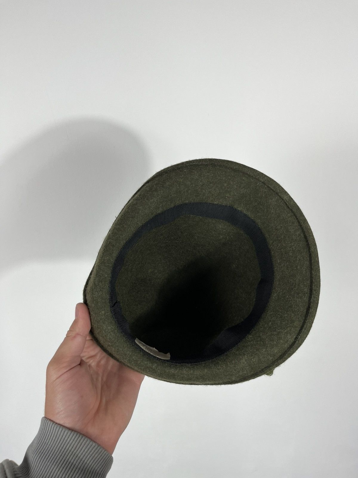 Vintage Traditional Wool Alpine Hat Green 54 cm Oktoberfest Style Size ONE SIZE - 7 Thumbnail