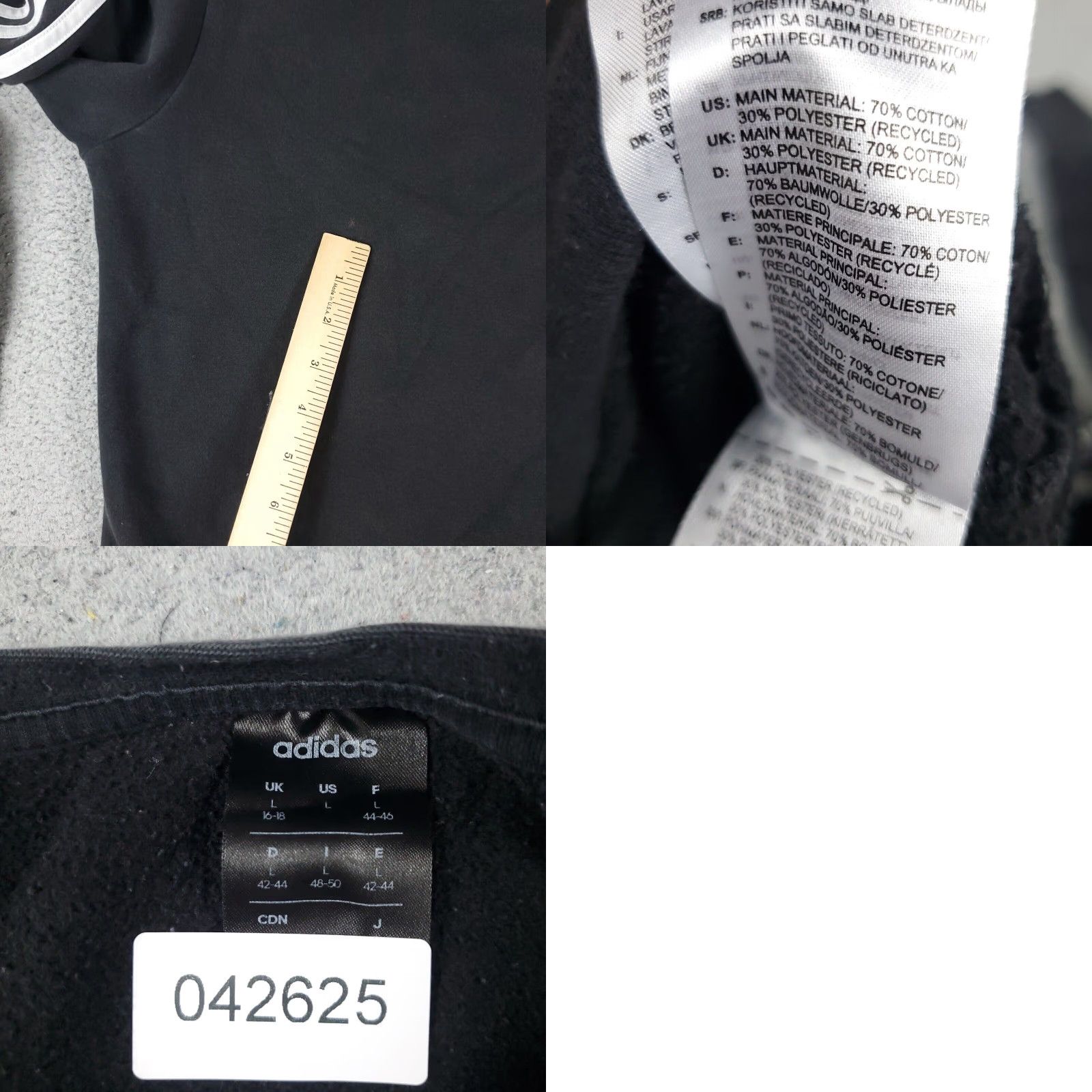 Adidas Adidas Women’s Sweater Pullover Casual Large Black Knit Logo All Seasons Size L / US 10 / IT 46 - 8 Thumbnail