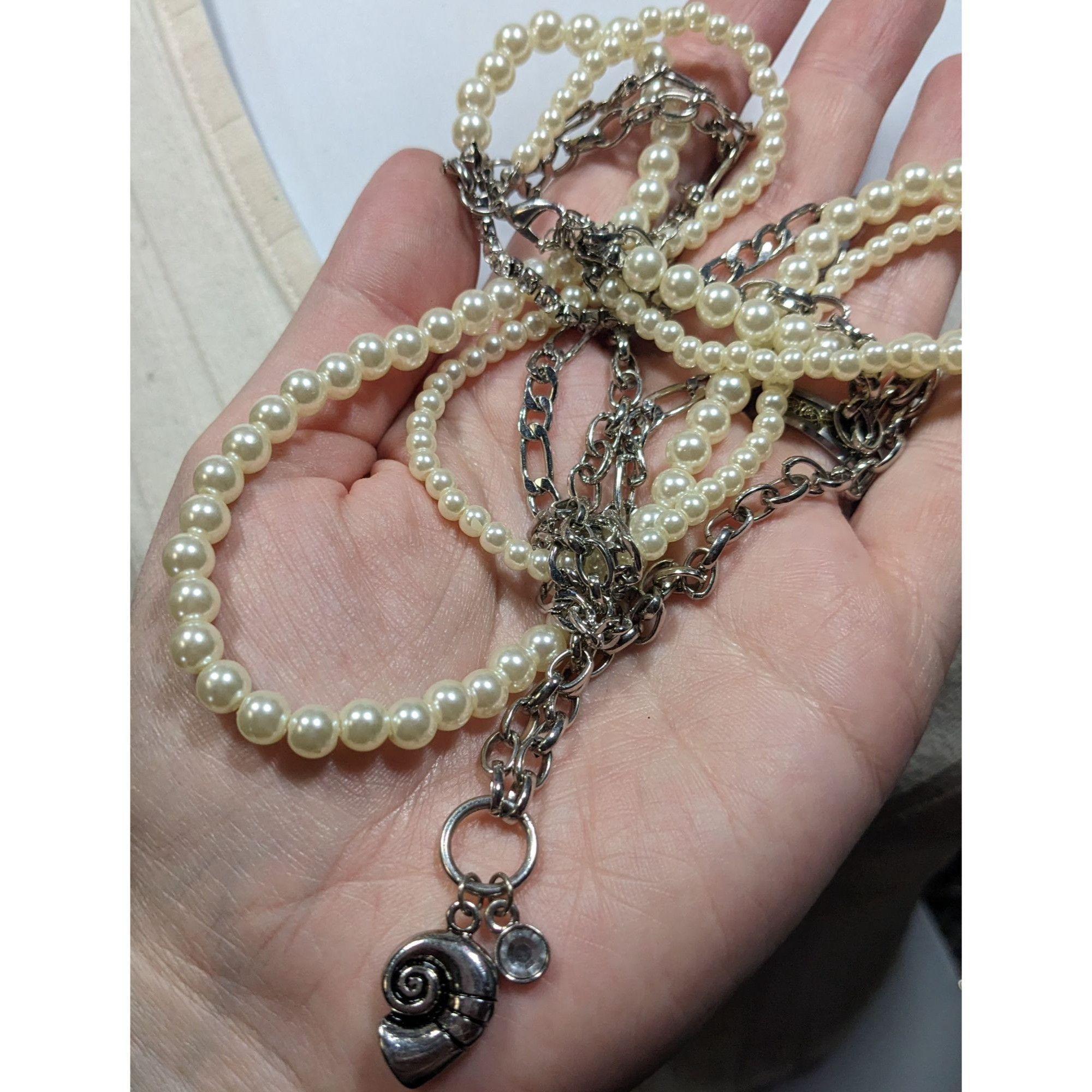 Other Mermaidcore Glam Faux Pearl And Chain Layered Pendant Neckla Size ONE SIZE - 5 Thumbnail