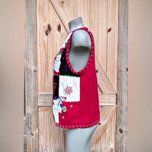 Other Vintage 90s White Stag Patchwork Christmas Sweater Vest Size M / US 6-8 / IT 42-44 - 4 Thumbnail