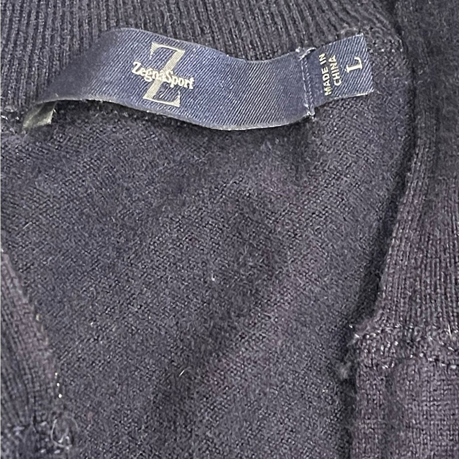 Ermenegildo Zegna Ermenegildo Zegna Sport Sweater Men L Blue 1/2 Zip Pullover Size US L / EU 52-54 / 3 - 12 Thumbnail