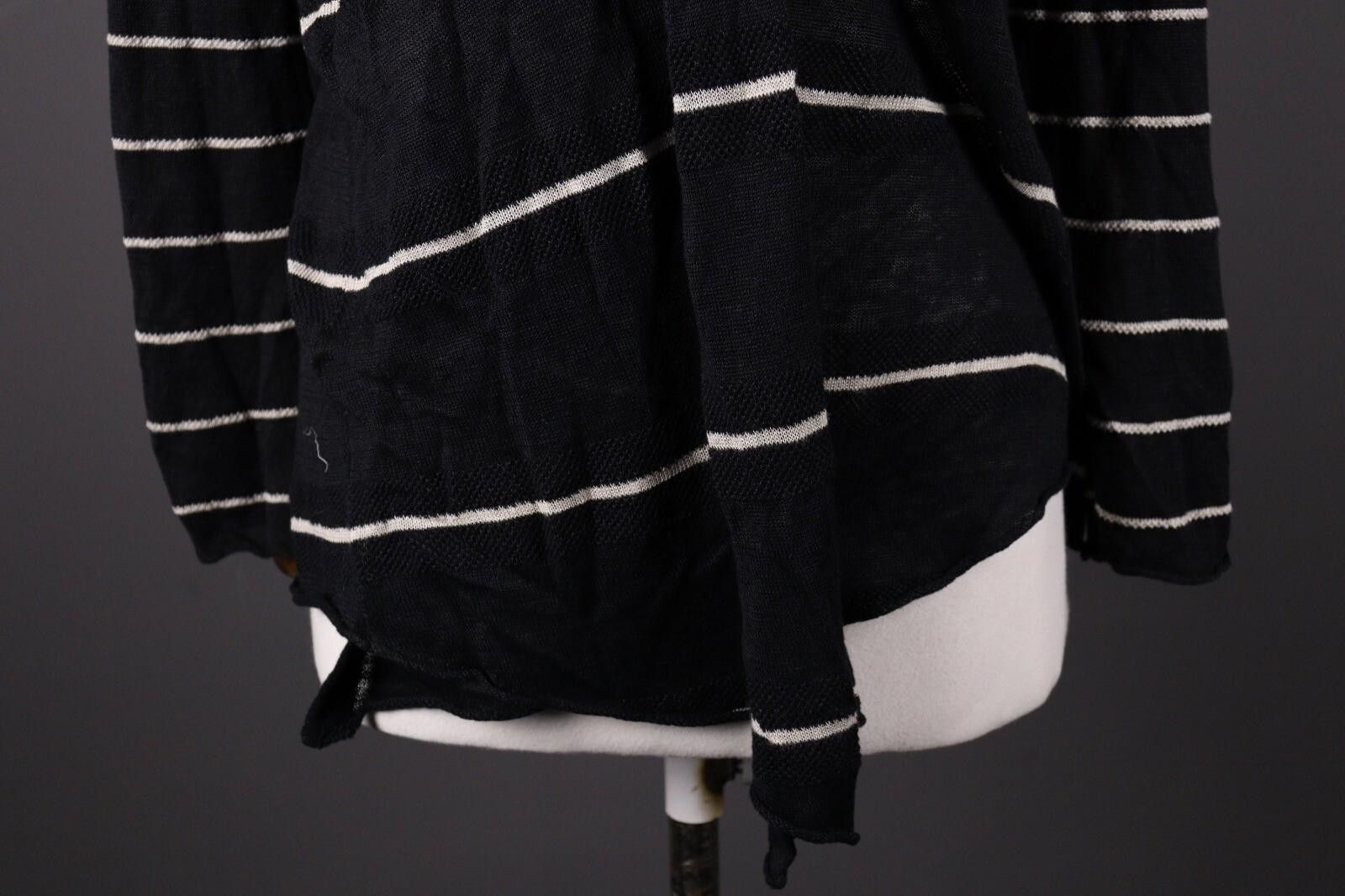 Designer Gudrun Sjoden Black Linen Stripe Knit Sweater Size S / M Size M / US 6-8 / IT 42-44 - 3 Thumbnail