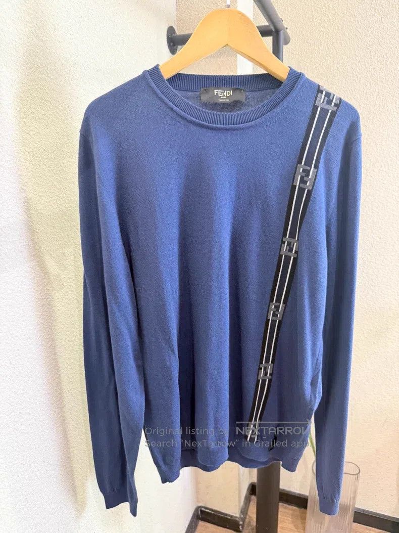 Fendi Fendi Men's Cashmere Sweater Dark Blue Size US S / EU 44-46 / 1 - 1 Thumbnail
