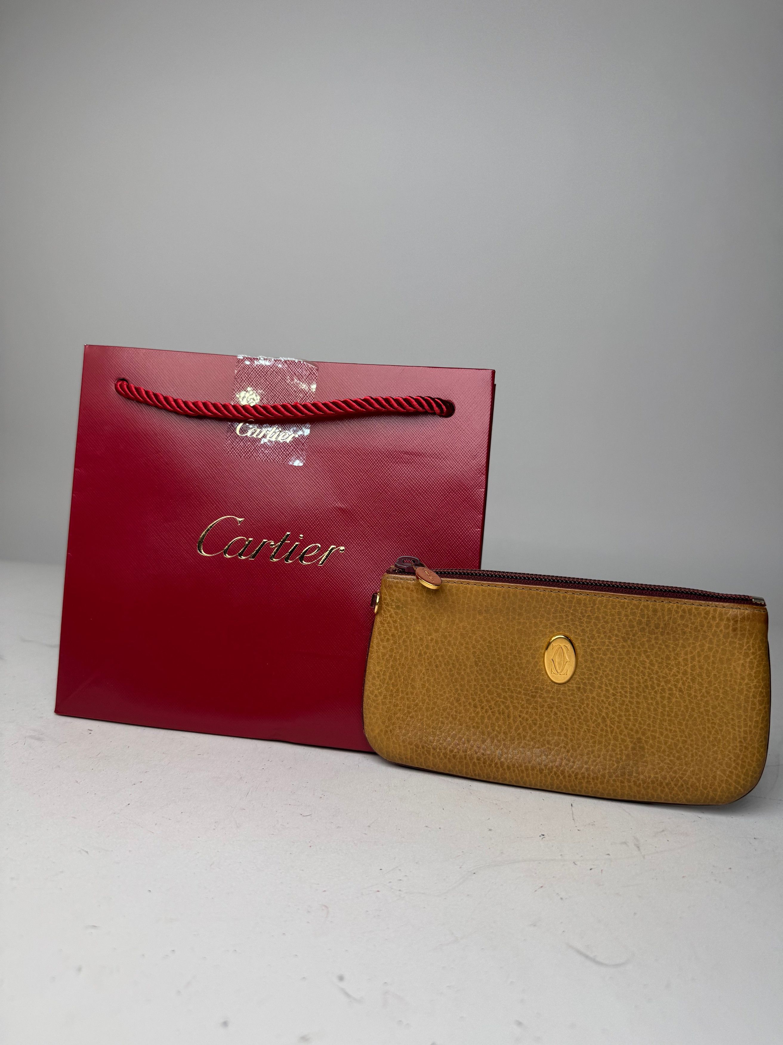 Cartier Vintage Leather Card Holder Yellow Size ONE SIZE - 1 Thumbnail