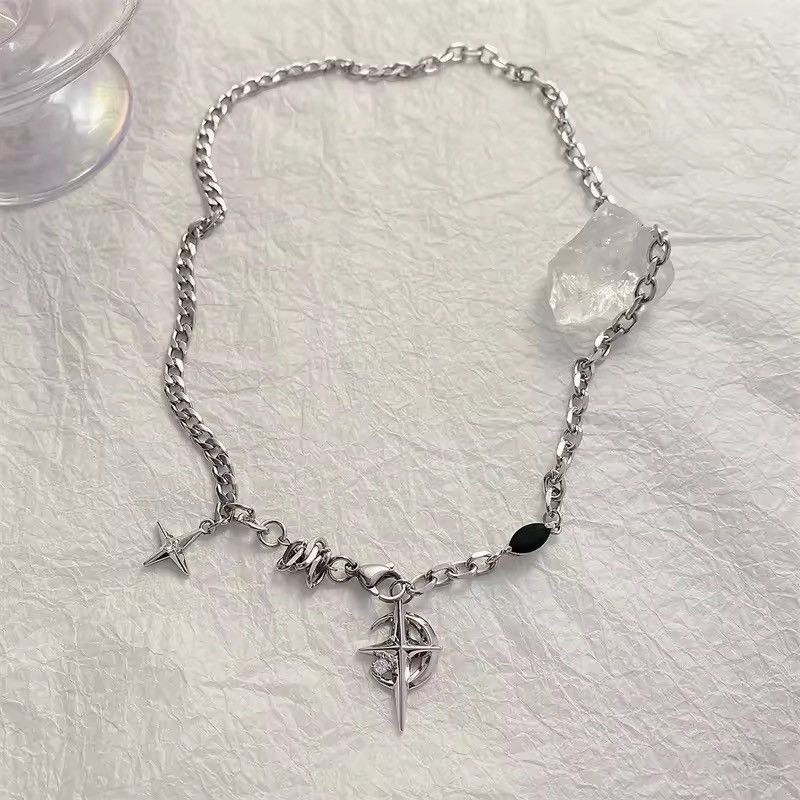 Jewelry Gothic Silver Vintage Style Necklace Y2K Size ONE SIZE - 6 Thumbnail