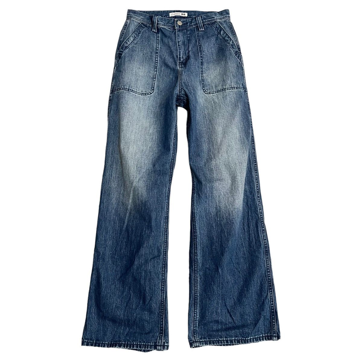 image of A Pair Vintage Jw Andersen X Uniqlo Jeans In Size 28 X 28.5 in Blue, Men's