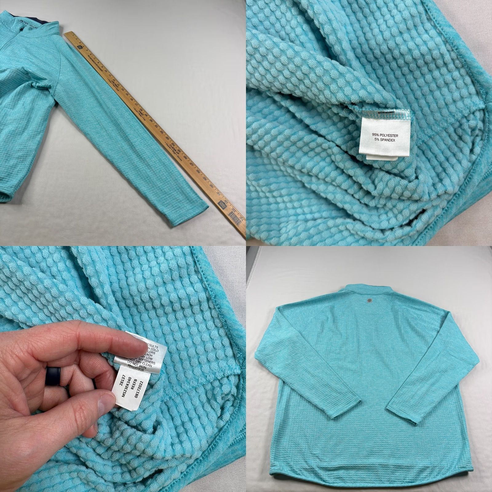 Peter Millar VINTAGE Peter Millar Shirt Mens XL Blue Maven 1/4 Zip Golf Pullover Stretch Performance Size US XL / EU 56 / 4 - 8 Thumbnail
