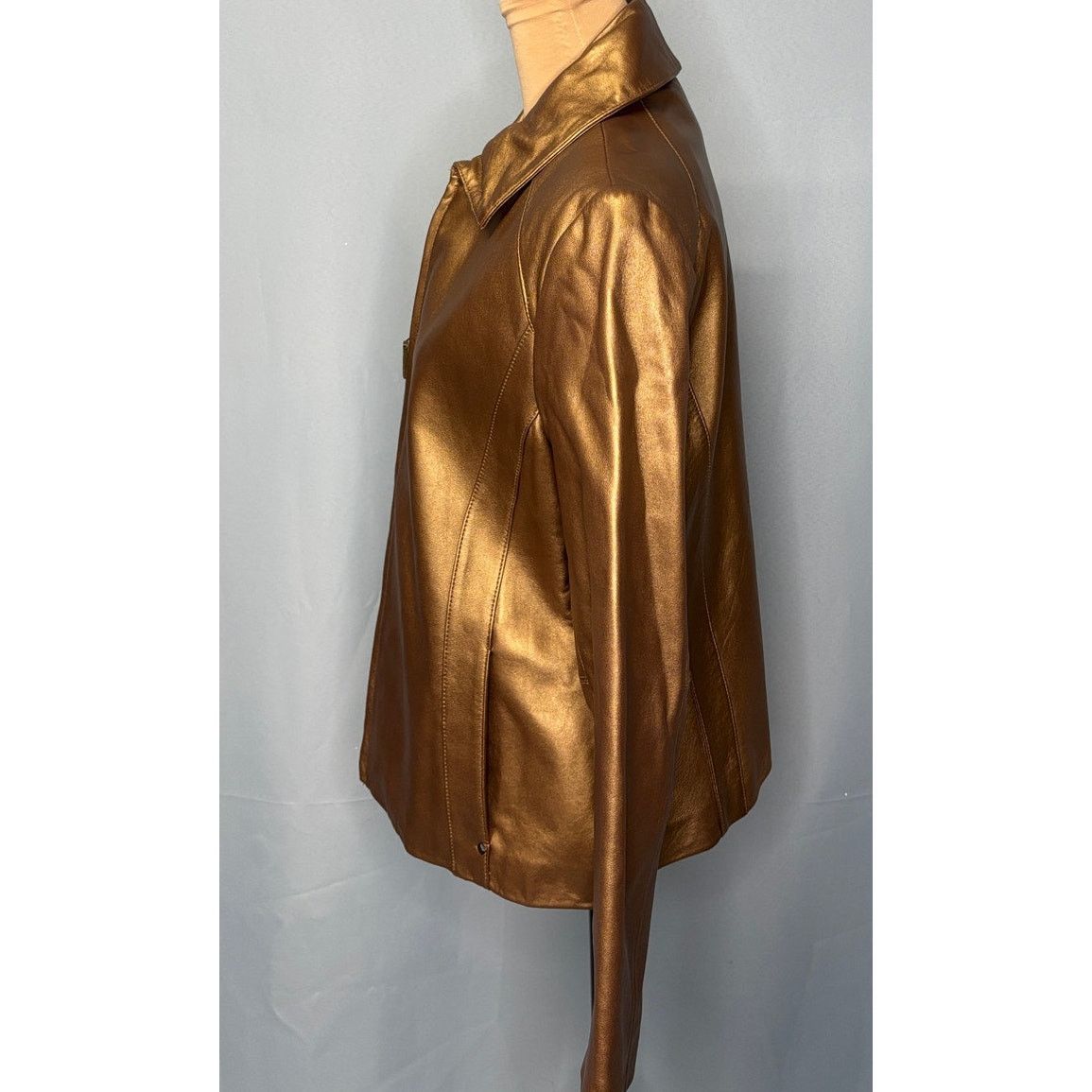 Black Rivet BLACK RIVET Women's Leather Zip-Front Jacket | Size L Size L / US 10 / IT 46 - 6 Thumbnail
