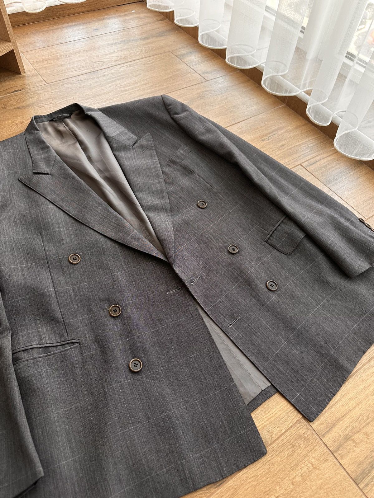 Balenciaga × Vintage Vintage Balenciaga Paris Luxury Laine Grey Formal Suit Size 40L - 12 Thumbnail