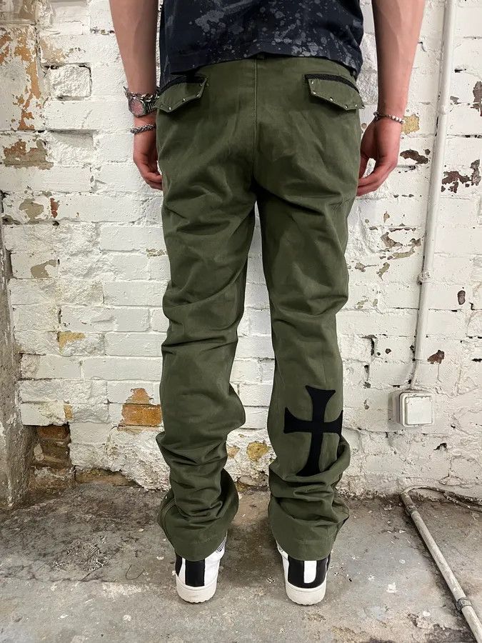 Daniele Alessandrini Daniele Alessandrini Cross Patch Olive Pants Size US 31 - 4 Thumbnail