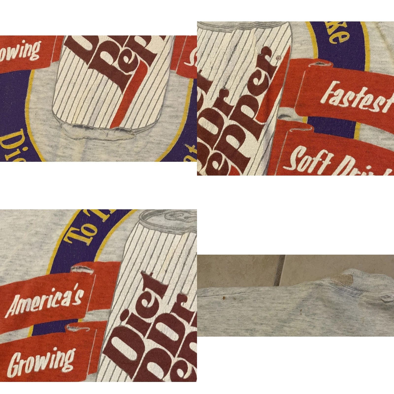 Vintage VINTAGE 90s Diet Dr Pepper Thrashed Faded Promo Shirt L Gray Coca Cola Coke Grunge Graphic Tee Men Short Sleeve Crew Neck Ghost Design Size US L / EU 52-54 / 3 - 10 Thumbnail