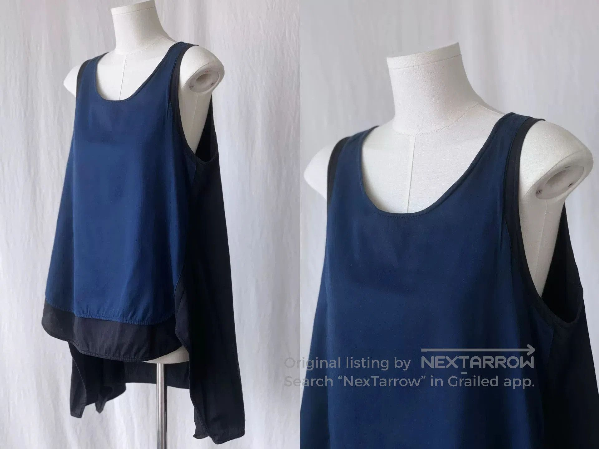 Y's Y's Navy Blue Sleeveless Top. Size S / US 4 / IT 40 - 4 Thumbnail