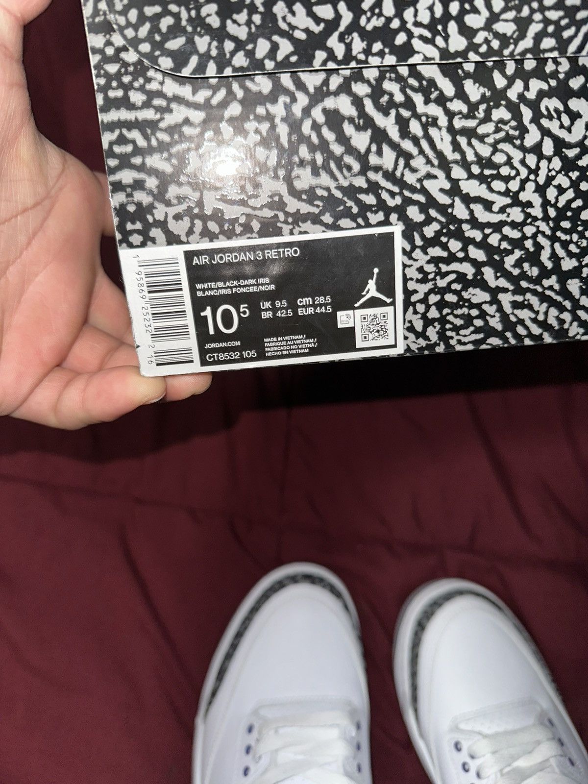 Jordan Brand Jordan 3 DARK IRIS👾 Size US 10.5 / EU 43-44 - 9 Thumbnail