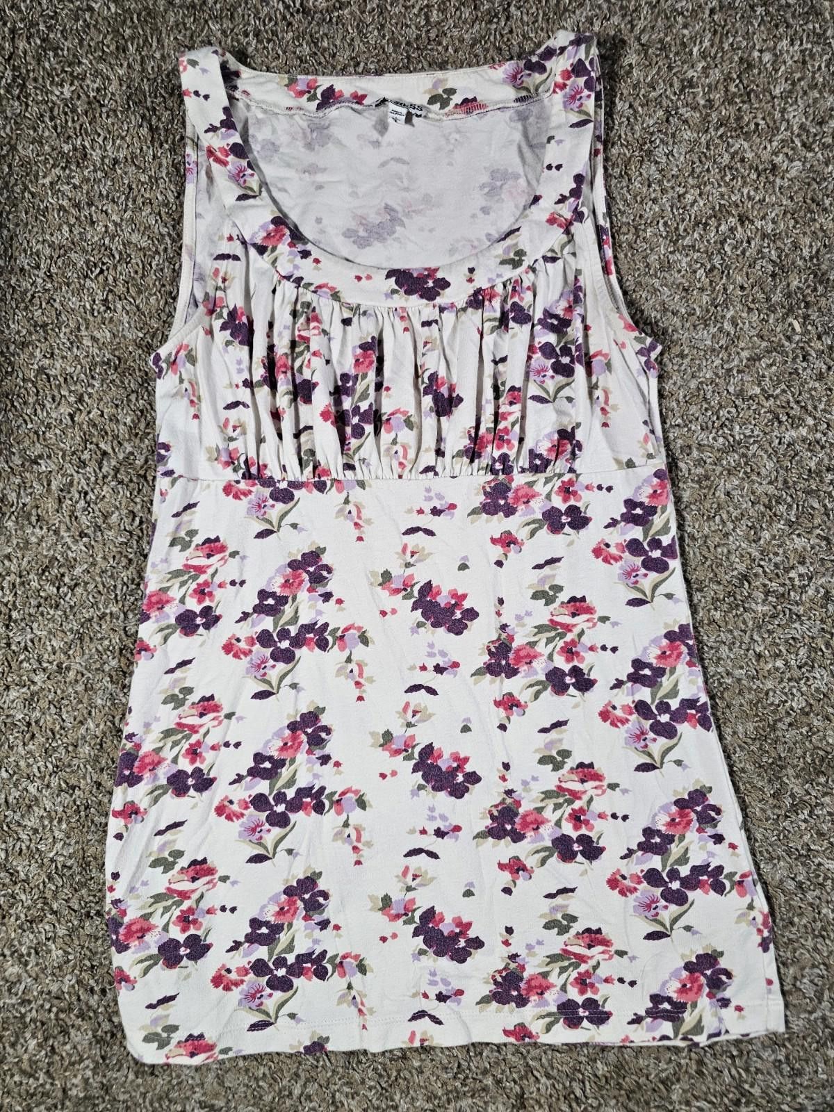 Express Express White Floral Tank Top Small Size S / US 4 / IT 40 - 1 Thumbnail