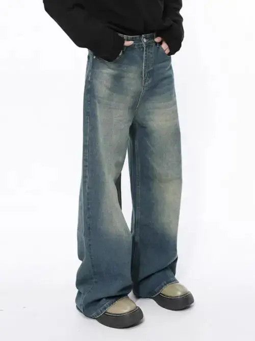 Jean Vintage washed baggy distressed jeans Size US 34 / EU 50 - 5 Thumbnail