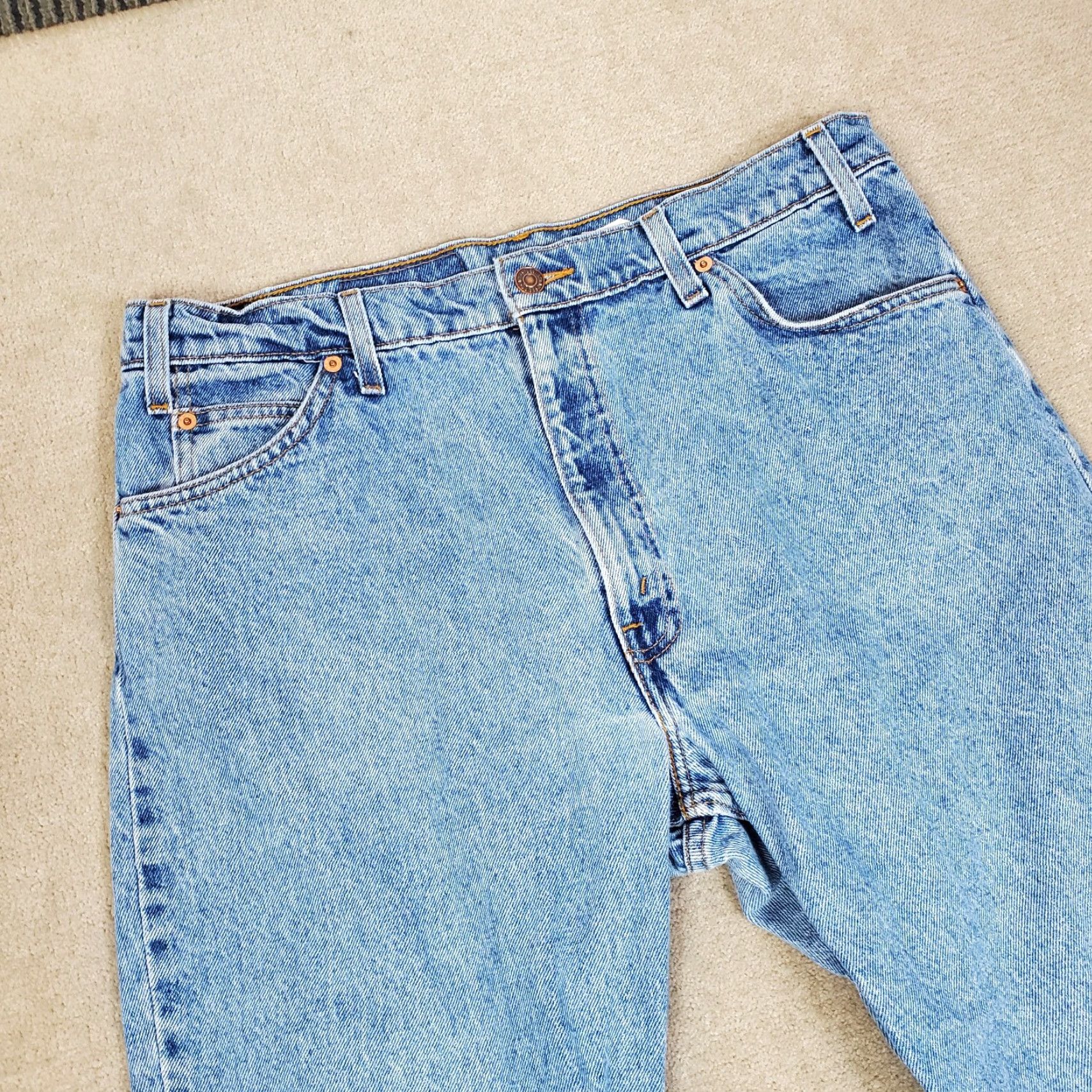 Levi's VINTAGE Levis Jeans Mens 33x31 Blue 550 Relaxed Fit Tapered Leg Orange Tab Light Size US 33 - 2 Thumbnail
