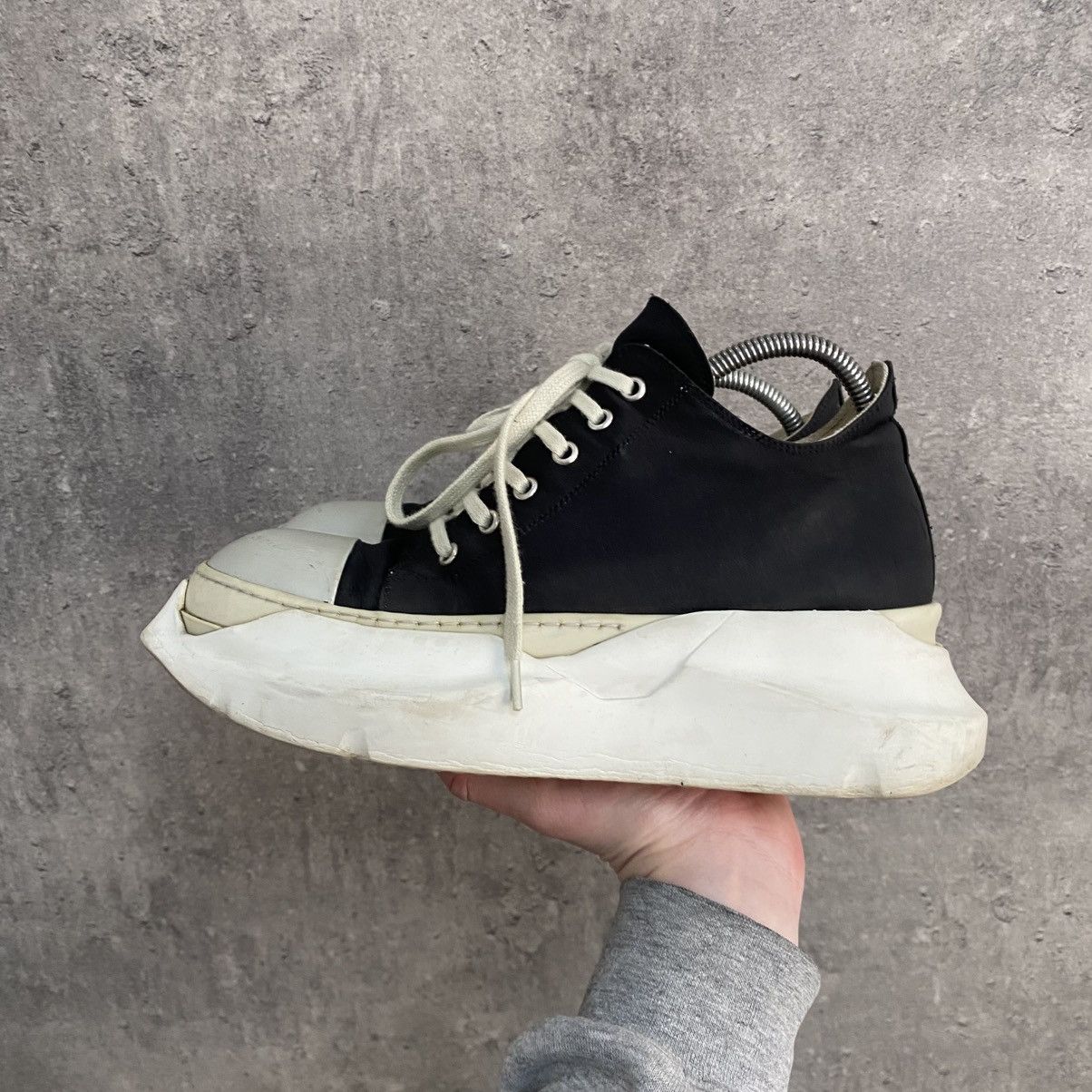 Rick Owens Drkshdw Rick Owens Drkshdw Abstract Low Top Black Milk Sneakers Size US 7 / EU 40 - 6 Thumbnail