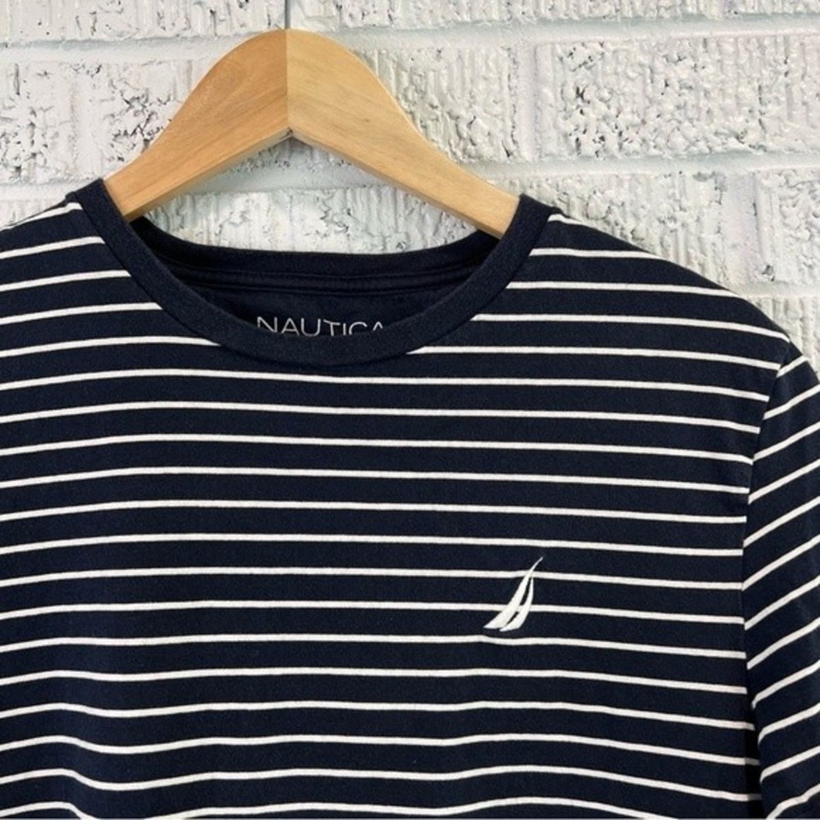 Nautica Nautica Men's Classic Soft Navy White Stripe T-Shirt Medium Size US M / EU 48-50 / 2 - 4 Thumbnail
