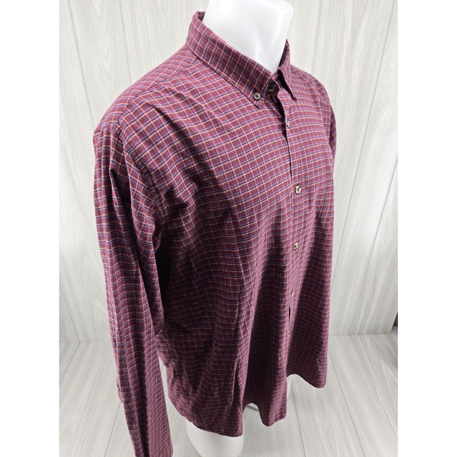 Mountain Khakis VINTAGE Mountain Khakis Long Sleeve Button Down Shirt Mens 2XL Maroon Plaid Check Flannel Button-Up Size US XXL / EU 58 / 5 - 7 Thumbnail