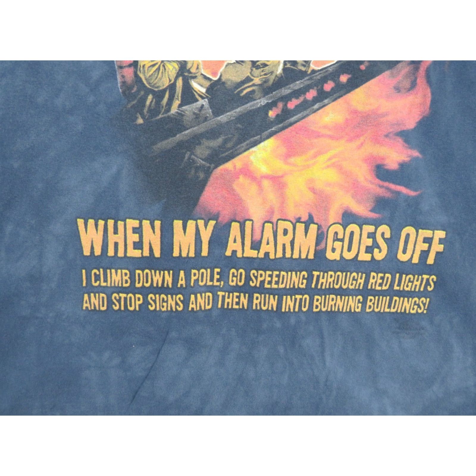 The Mountain VINTAGE The Mountain Fire Fighters T-Shirt L Mens Blue 90s Heroes When MY alarm Goes Off Size US L / EU 52-54 / 3 - 2 Thumbnail