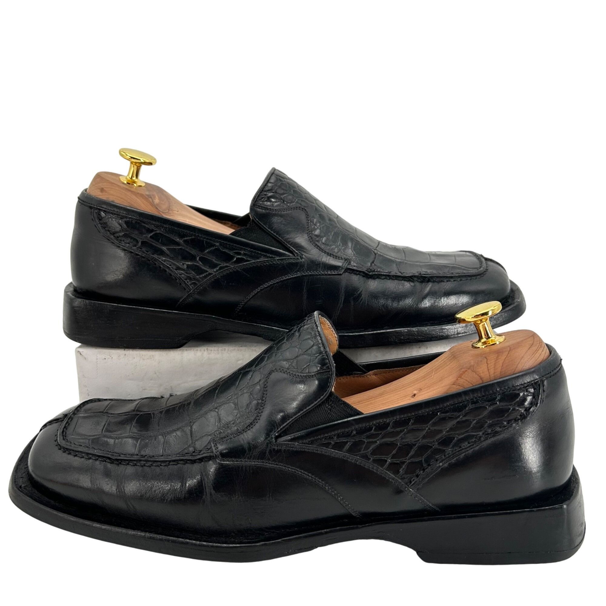Mezlan Vintage Mezlan Exotic Black Alligator Dress Shoes Men 8 Loaf Size US 8 / EU 41 - 8 Thumbnail