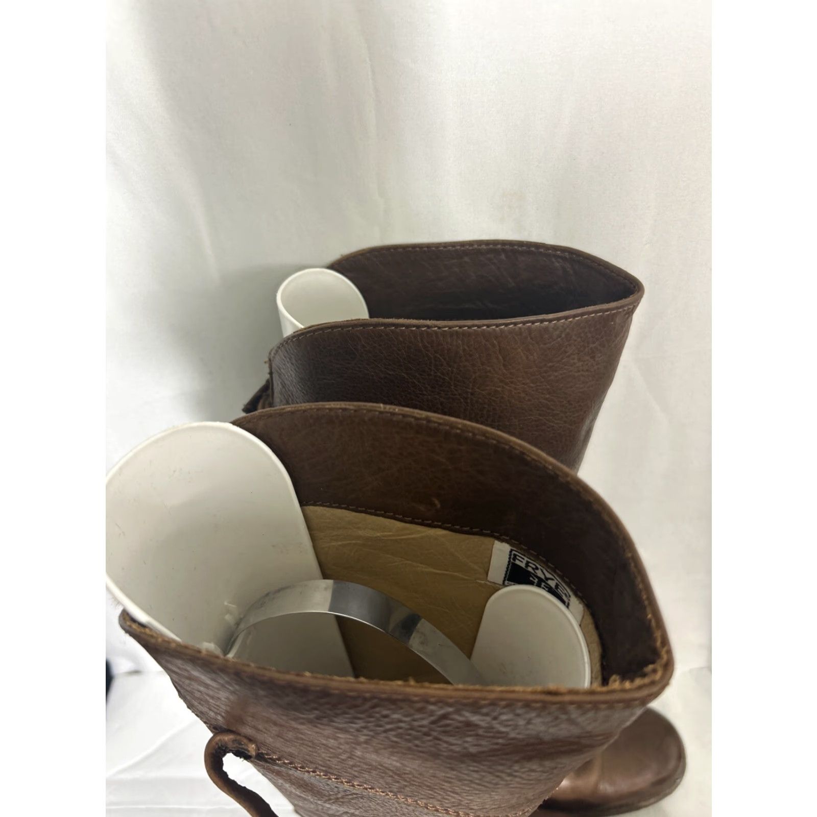 Frye Frye Phillip Riding Boots Brown Leather Womens Size 7 Ankle Zip Flaw Strap Size US 7 / IT 37 - 6 Thumbnail