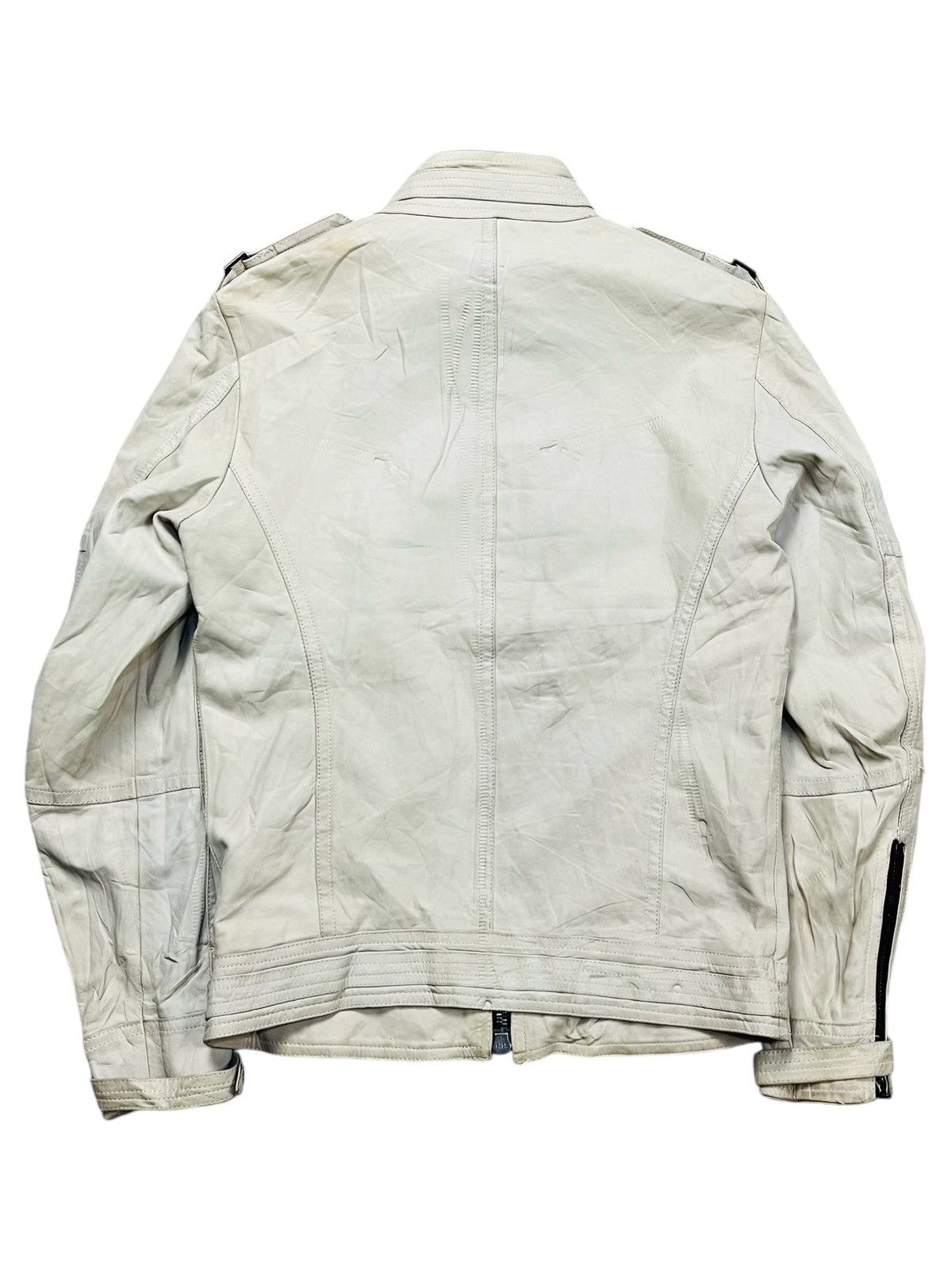 Shellac 2000s Shellac - White Cyber Rider Leather Jacket Size US M / EU 48-50 / 2 - 4 Thumbnail