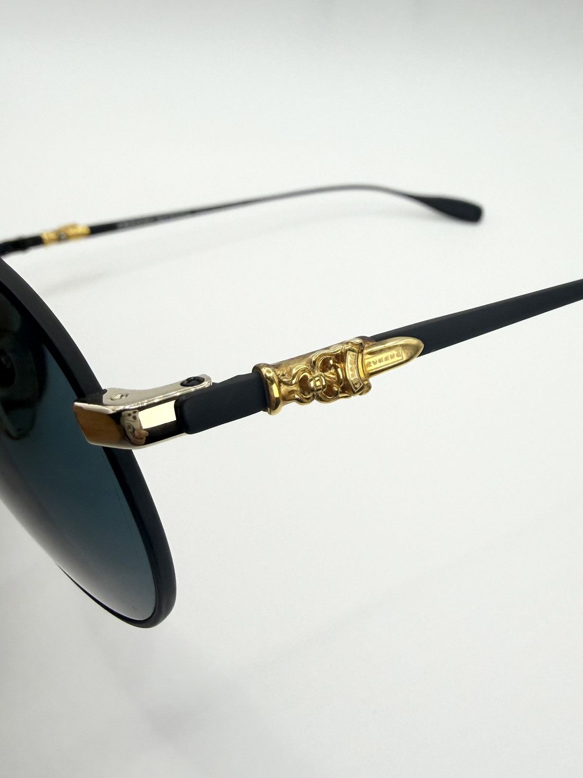 Chrome Hearts Chrome Hearts ‘Stains IV’ Gold Dagger Aviator Sunglasses Size ONE SIZE - 3 Thumbnail