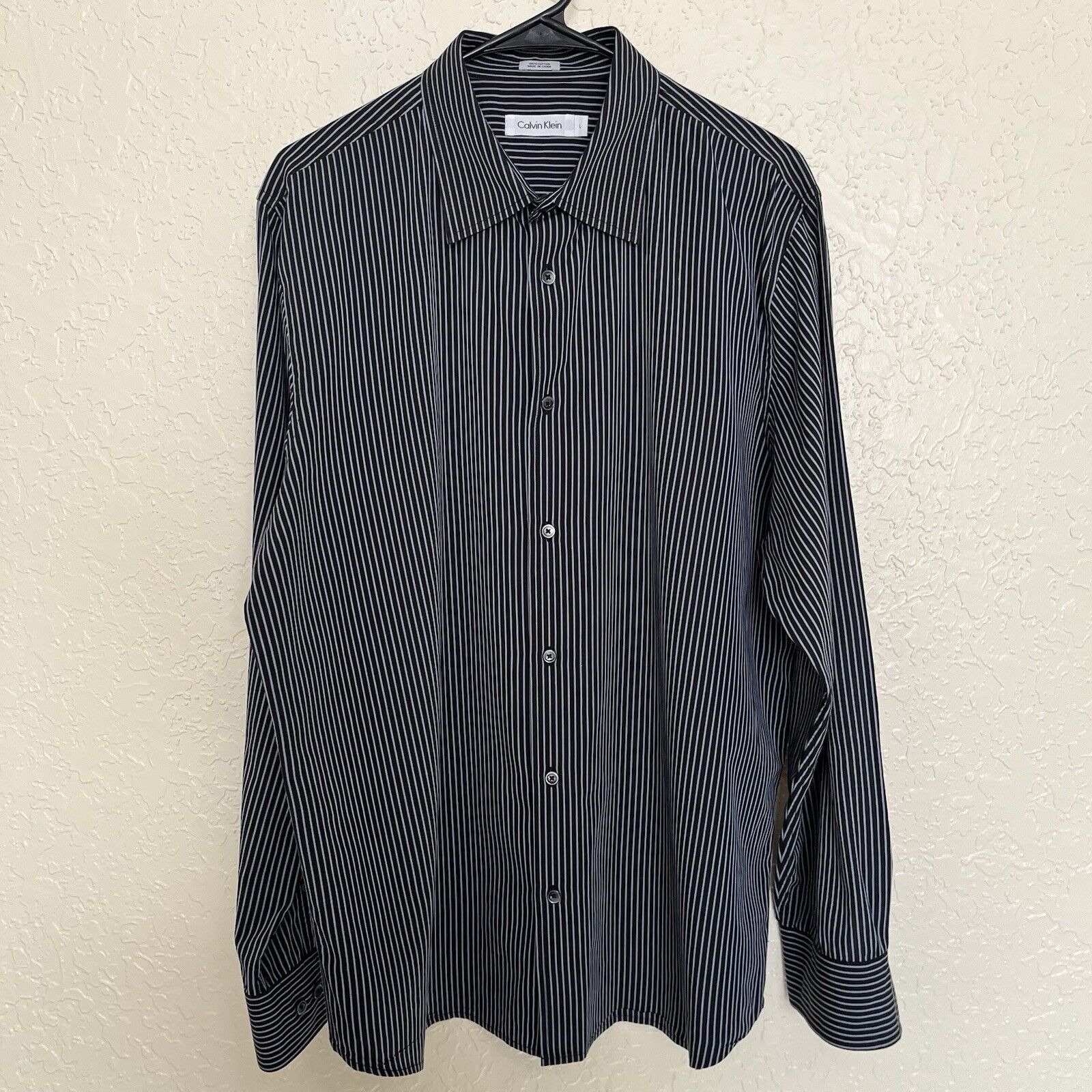 Calvin Klein Calvin Klein | Black Striped Long Sleeve Button Shirt Men Size US L / EU 52-54 / 3 - 2 Thumbnail