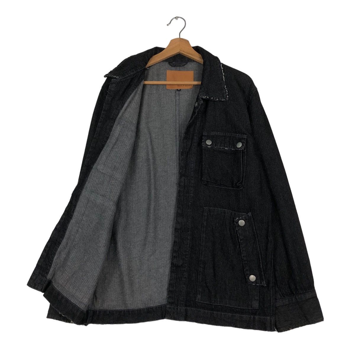 45rpm 🔥Vintage Biker Trucker Denim Jacket Daily News Japan Indigo Size US M / EU 48-50 / 2 - 11 Thumbnail