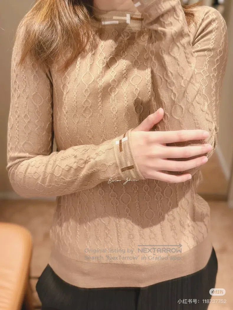 Hermes Hermes Brown Lock Chain Dark Pattern Texture Long Sleeve T Size XS / US 0-2 / IT 36-38 - 7 Thumbnail